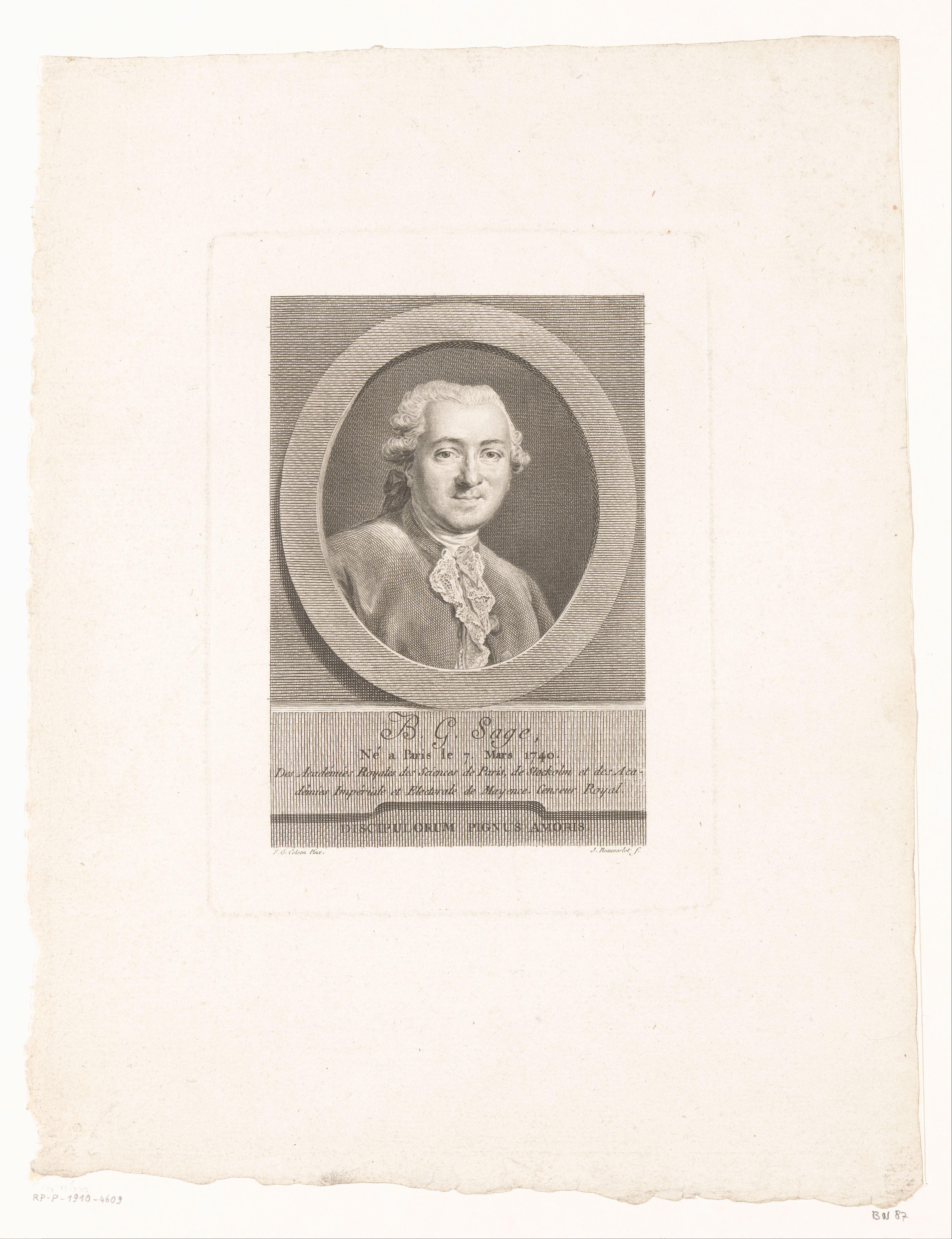 Portret van Balthazar Georges Sage