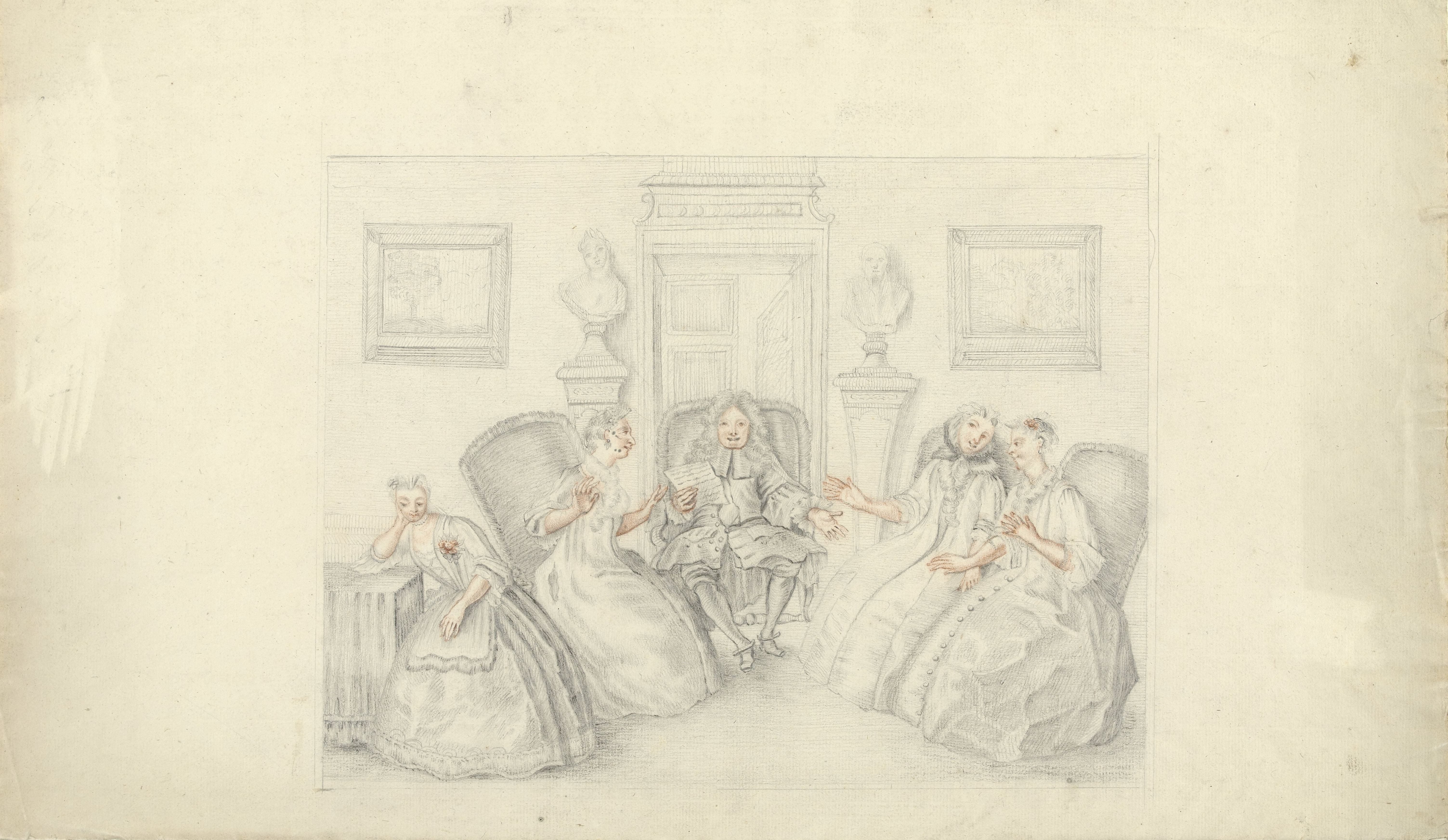 ''Les Femmes savantes'' after Charles Coypel