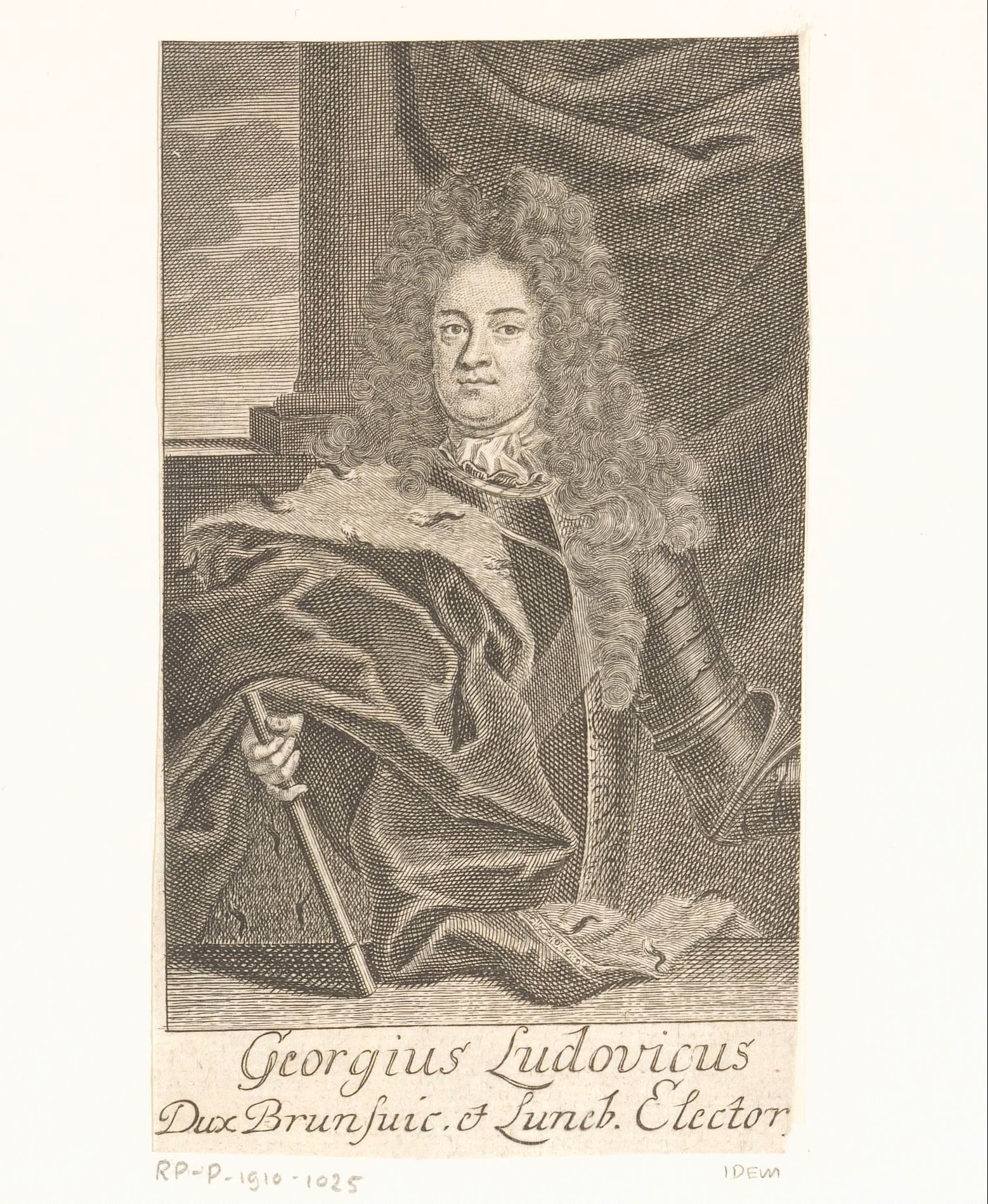 Portret van Georg Ludwig von Braunschweig-Lüneburg, later koning George I van Groot-Brittannië