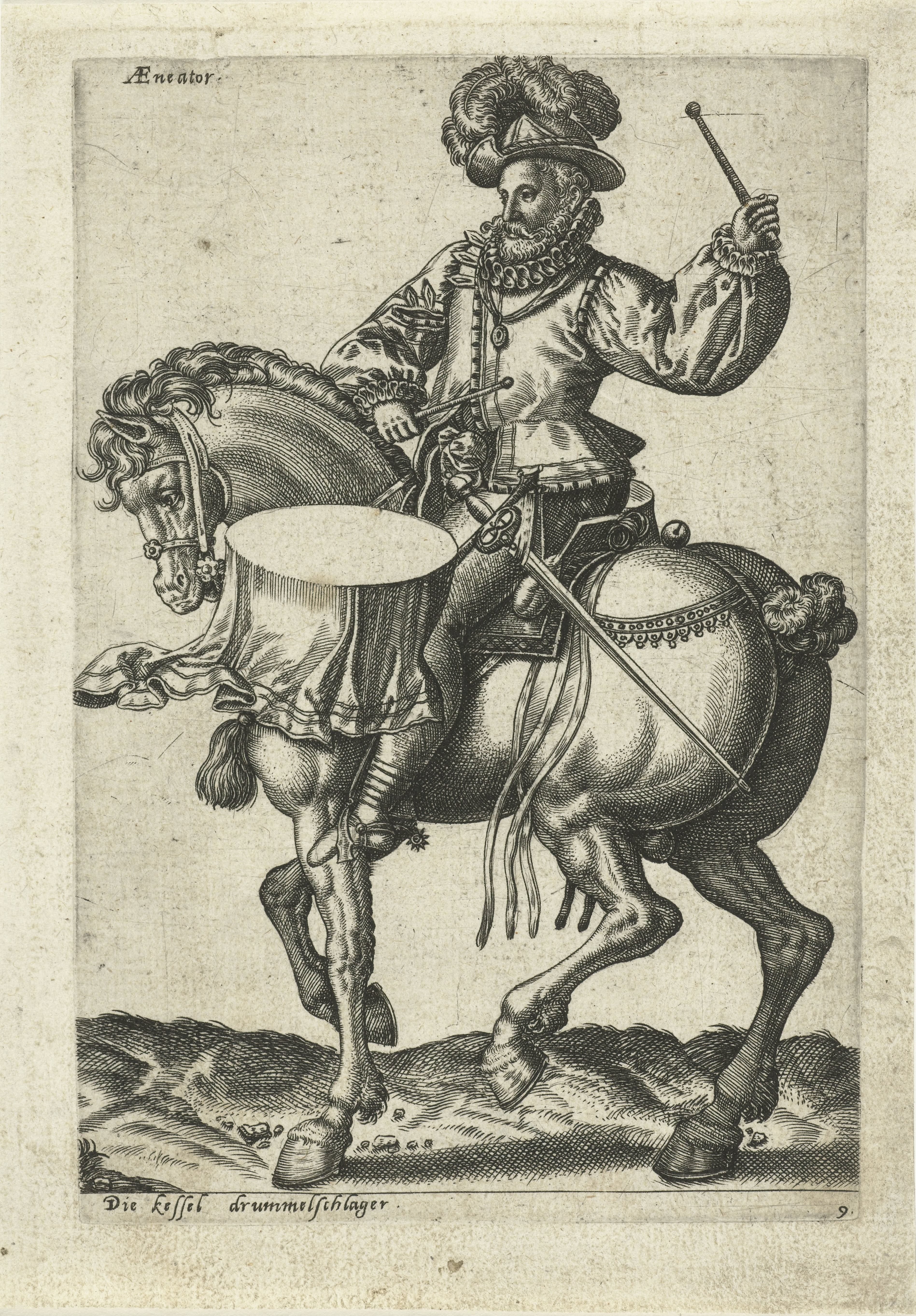 Duitse tamboer te paard