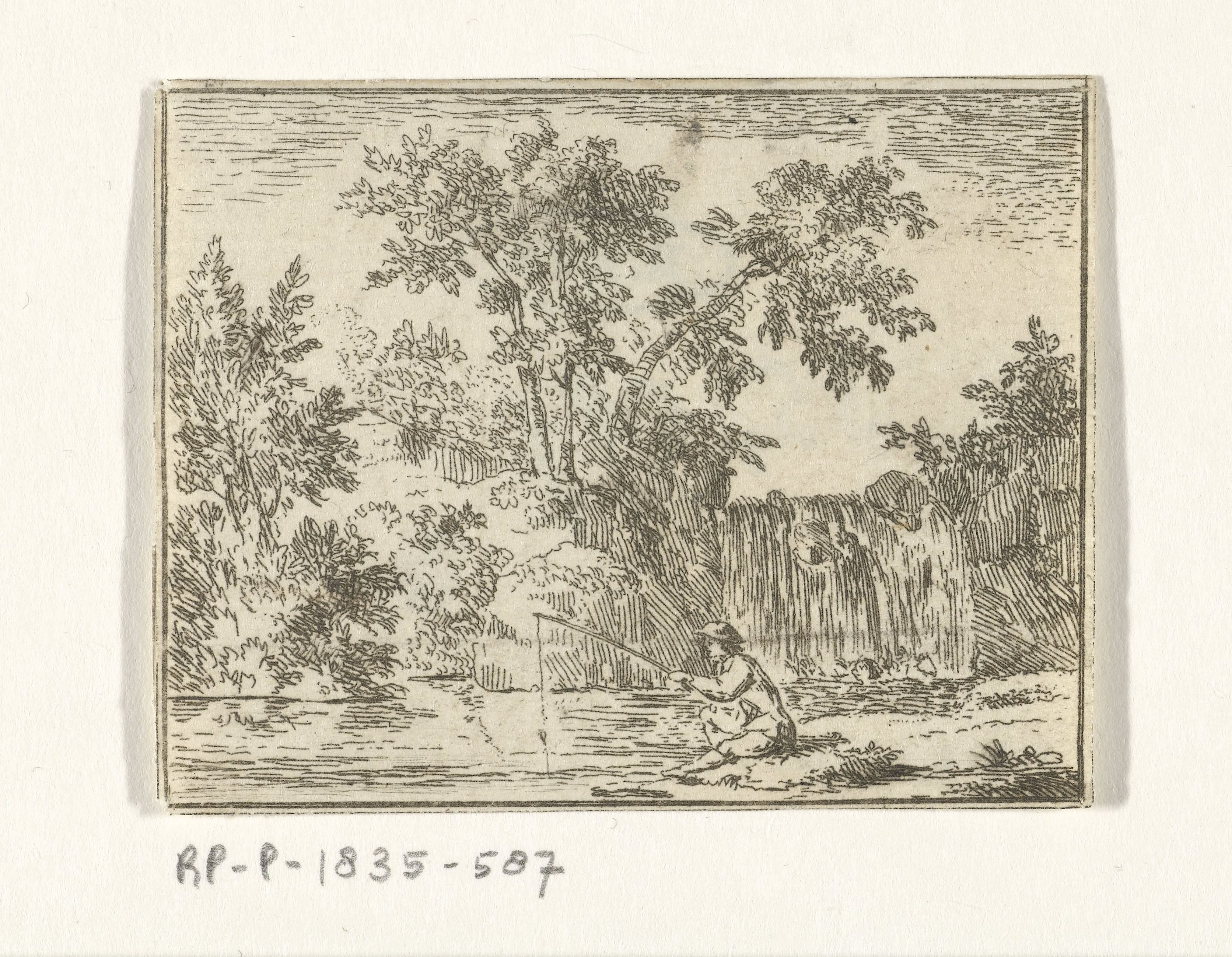 Landschap met een visser