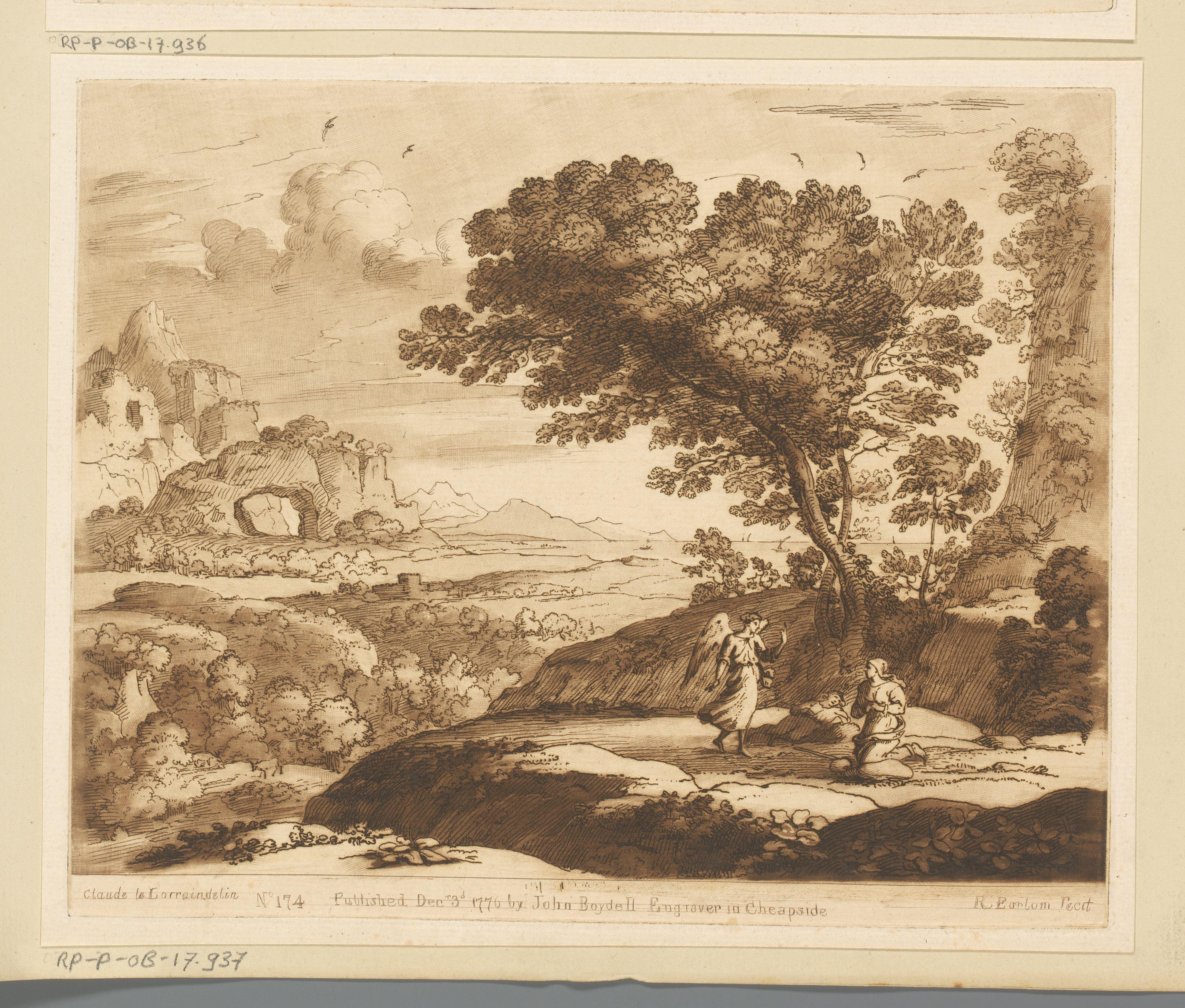 Landschap met Hagar, Ismaël en de engel