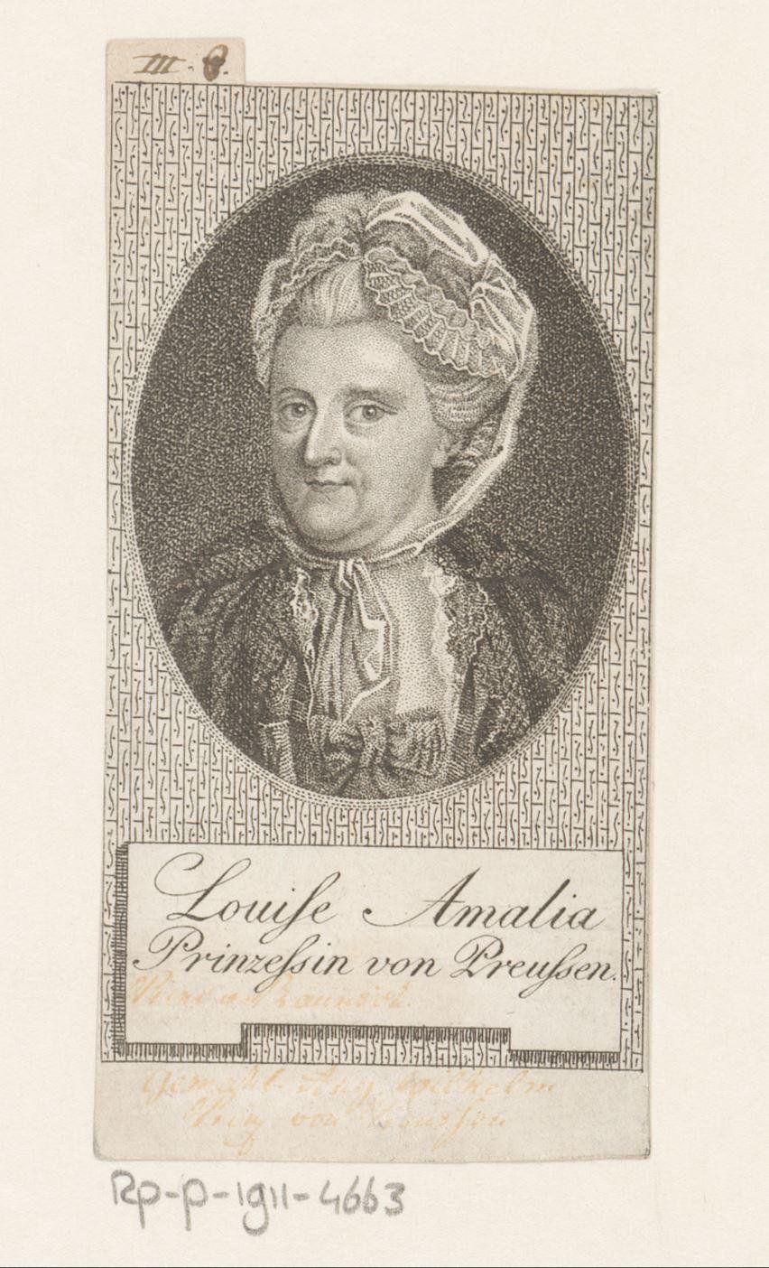 Portret van Luise Amalie von Braunschweig-Wolfenbüttel