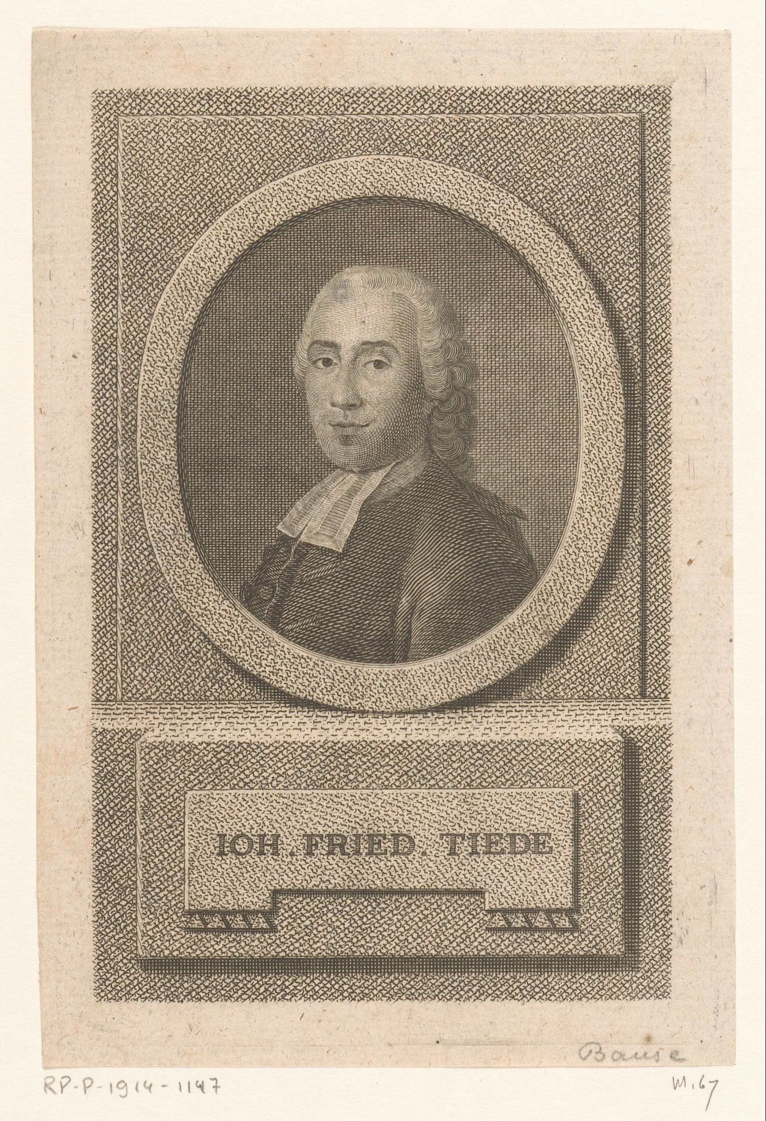 Portret van Johann Friedrich Tiede