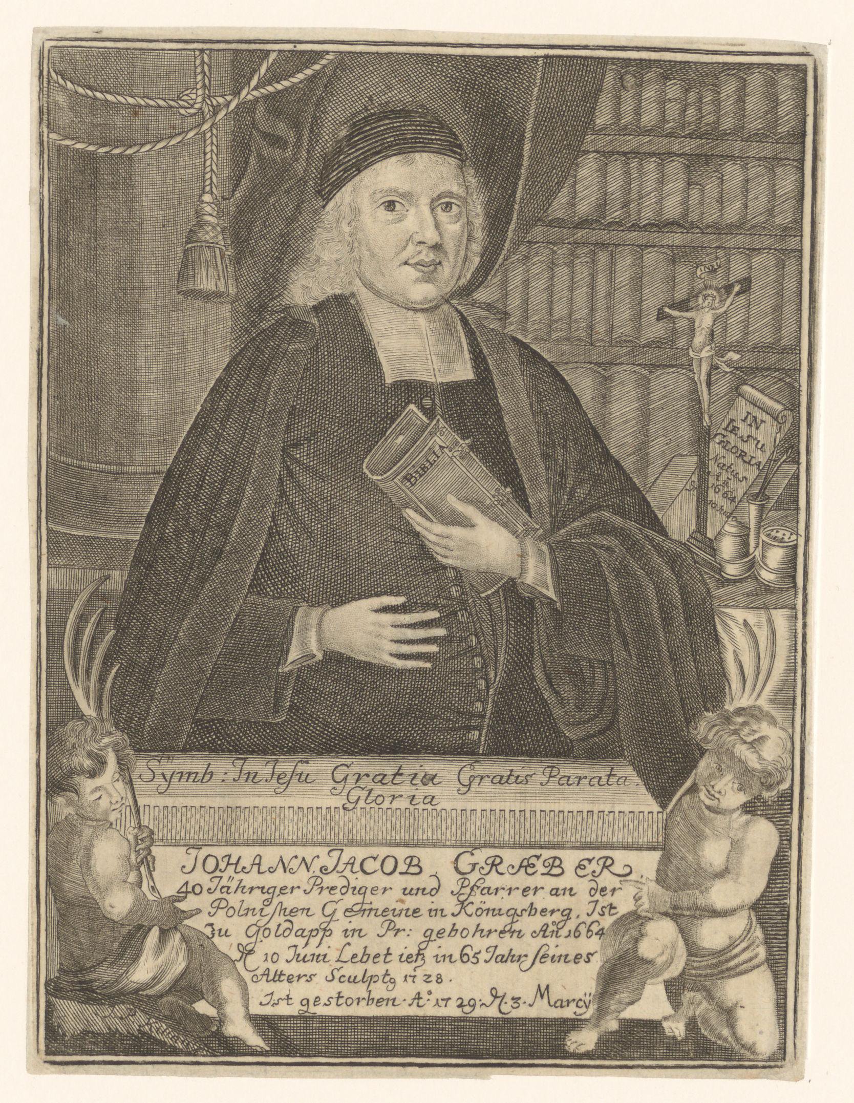 Portret van Johann Jacob Graeber op 65-jarige leeftijd