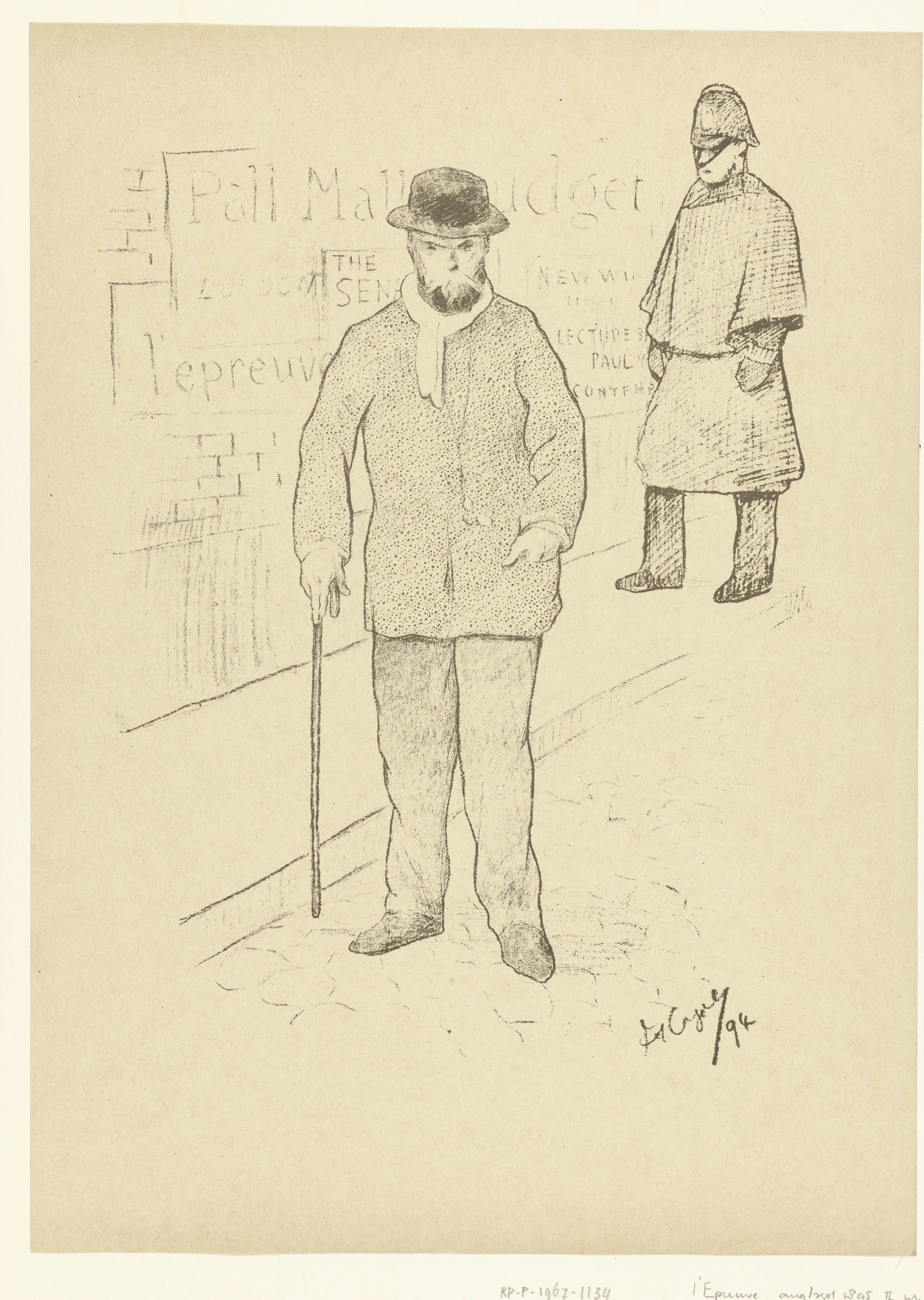 Portret van dichter Paul Verlaine in Londen