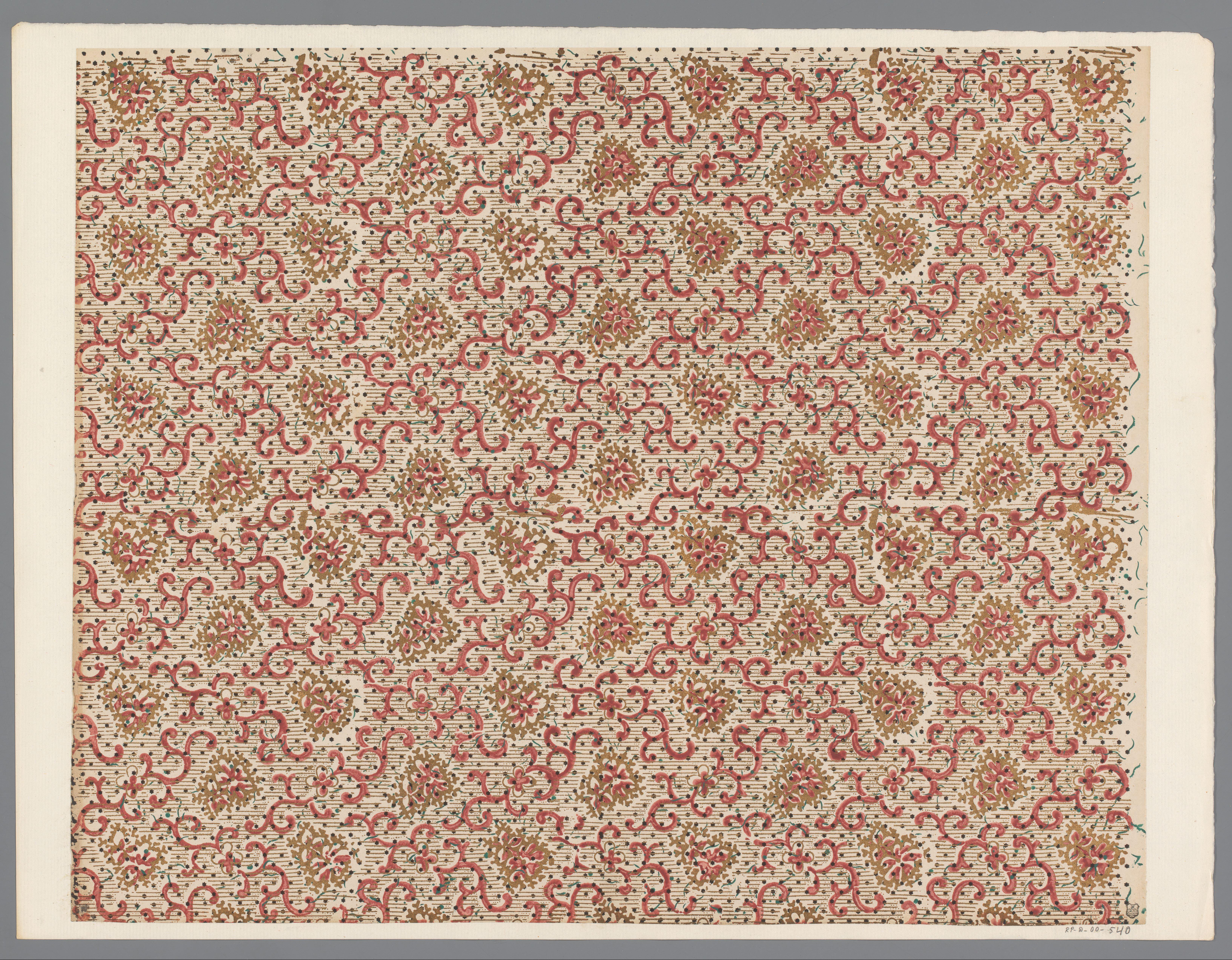 Blad met strooipatroon van ranken en bloemen
