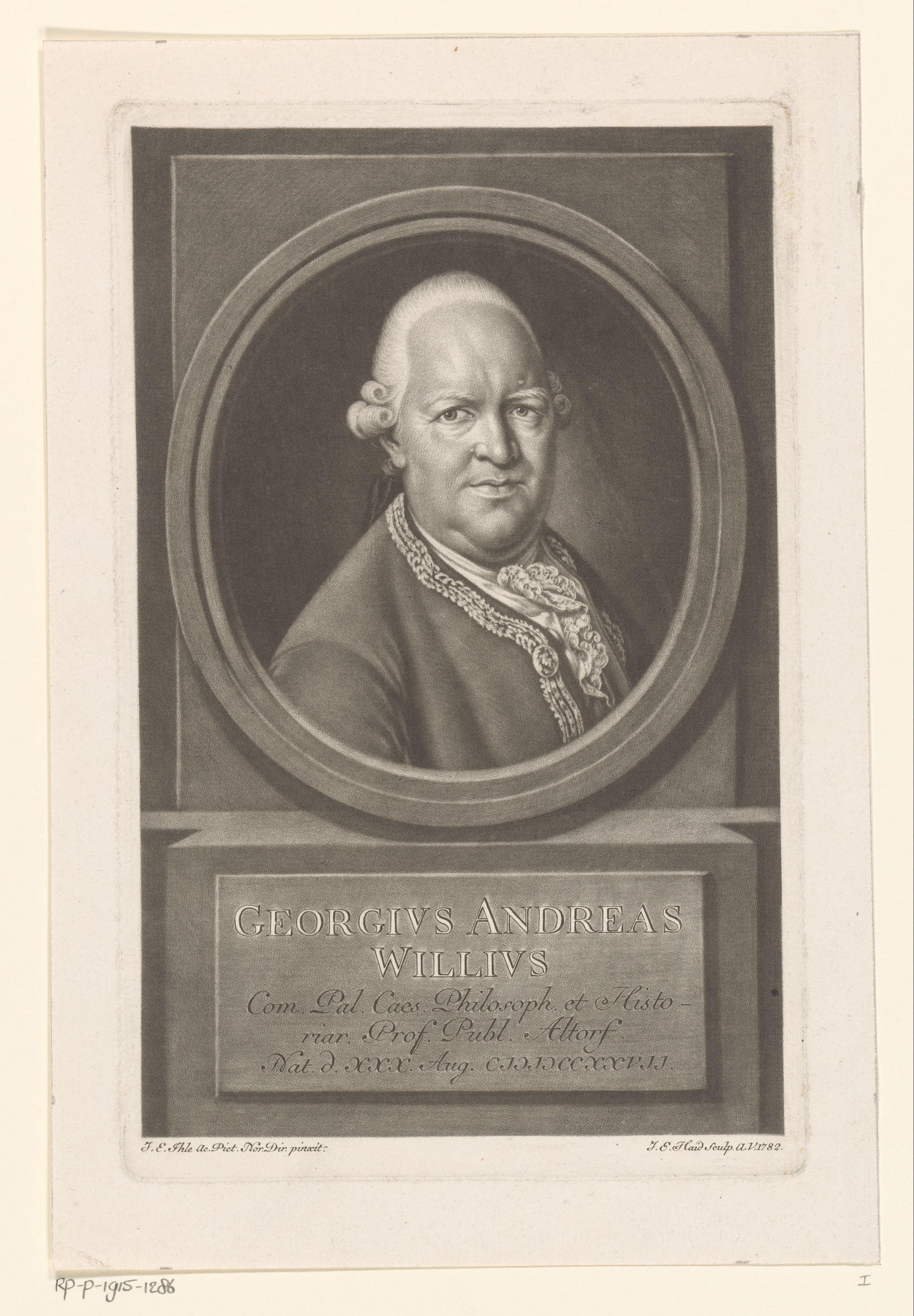 Portret van Georg Andreas Will