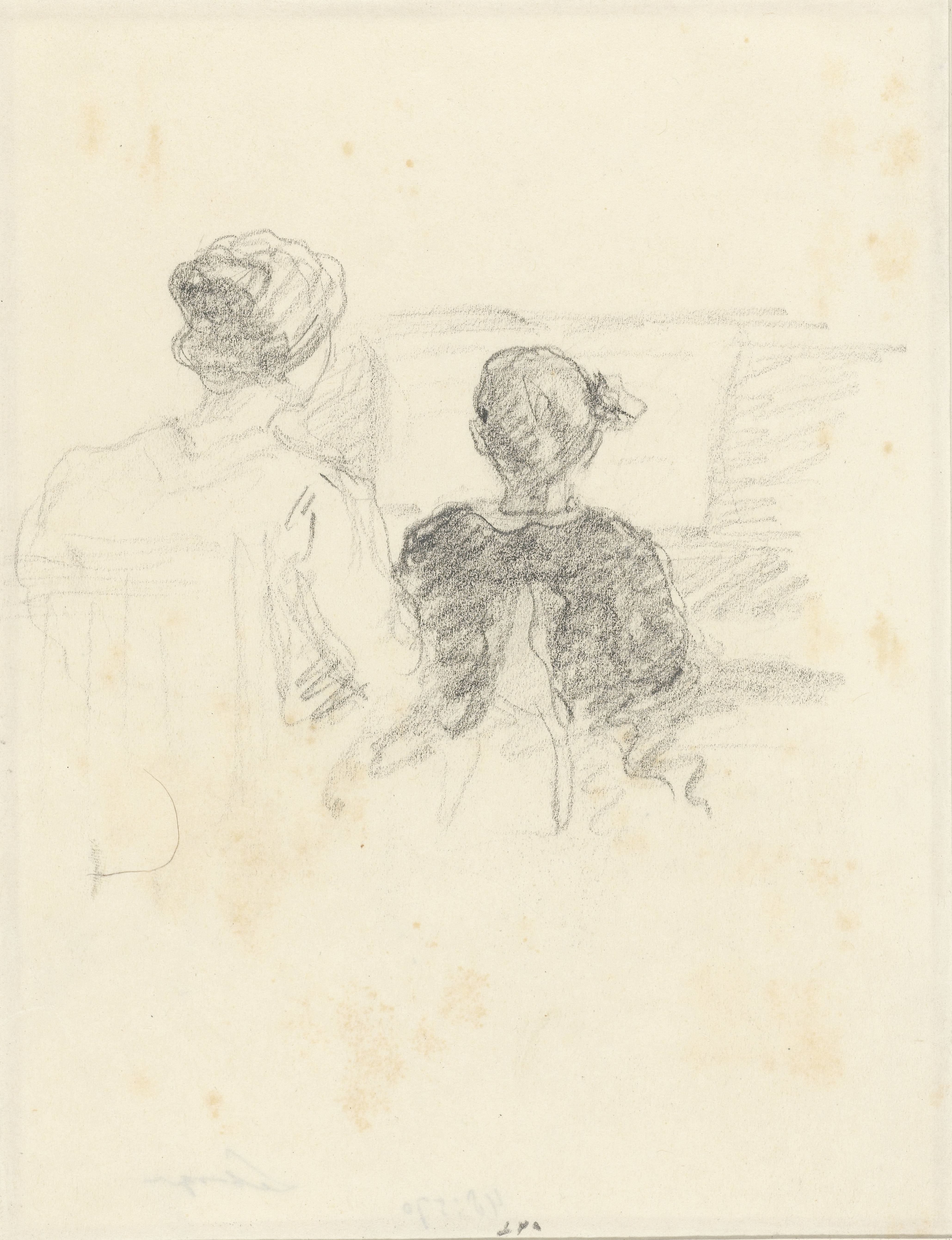Mevrouw Lebasque en haar dochtertje voor de piano