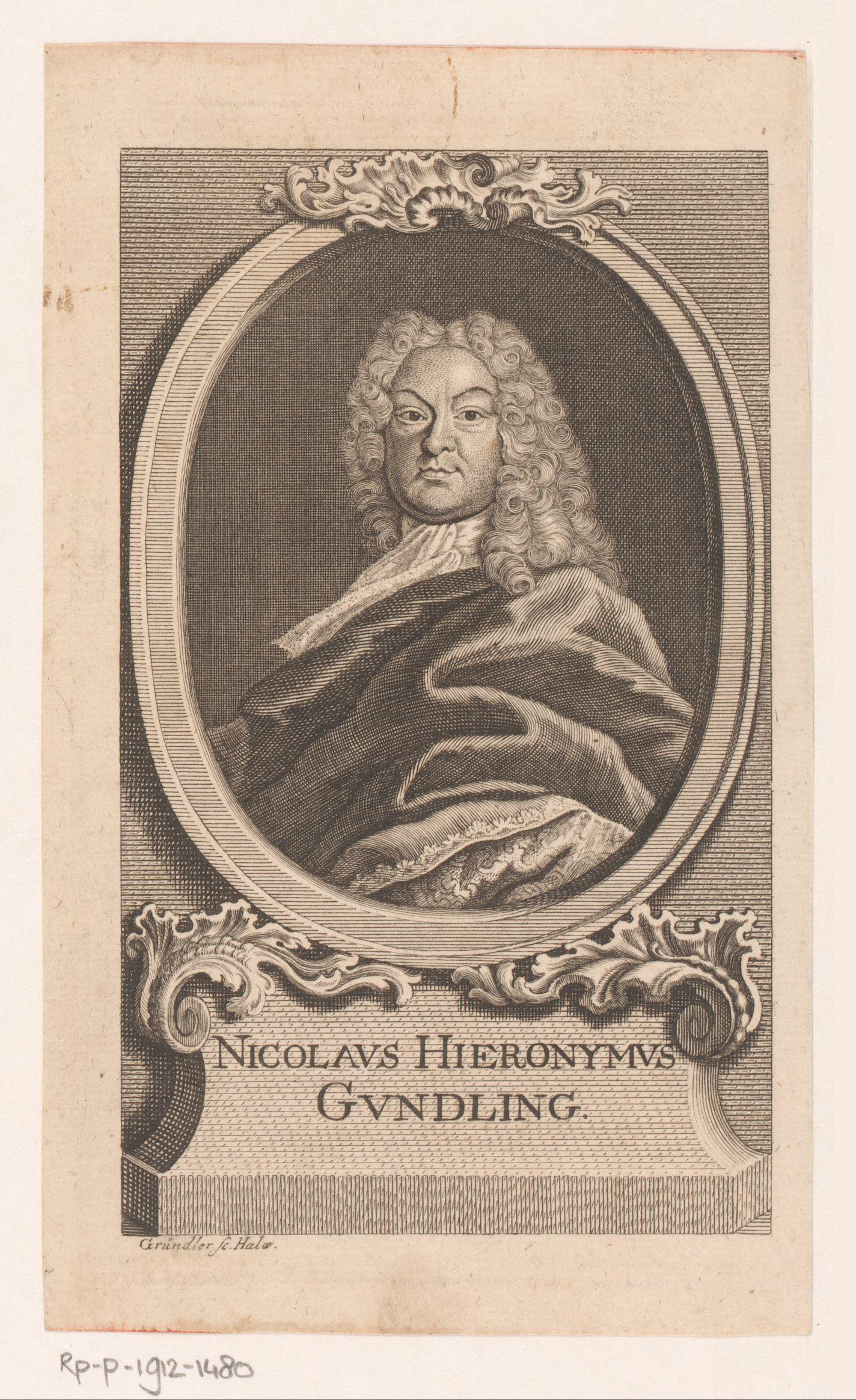 Portret van Nicolaus Hieronymus Gundling