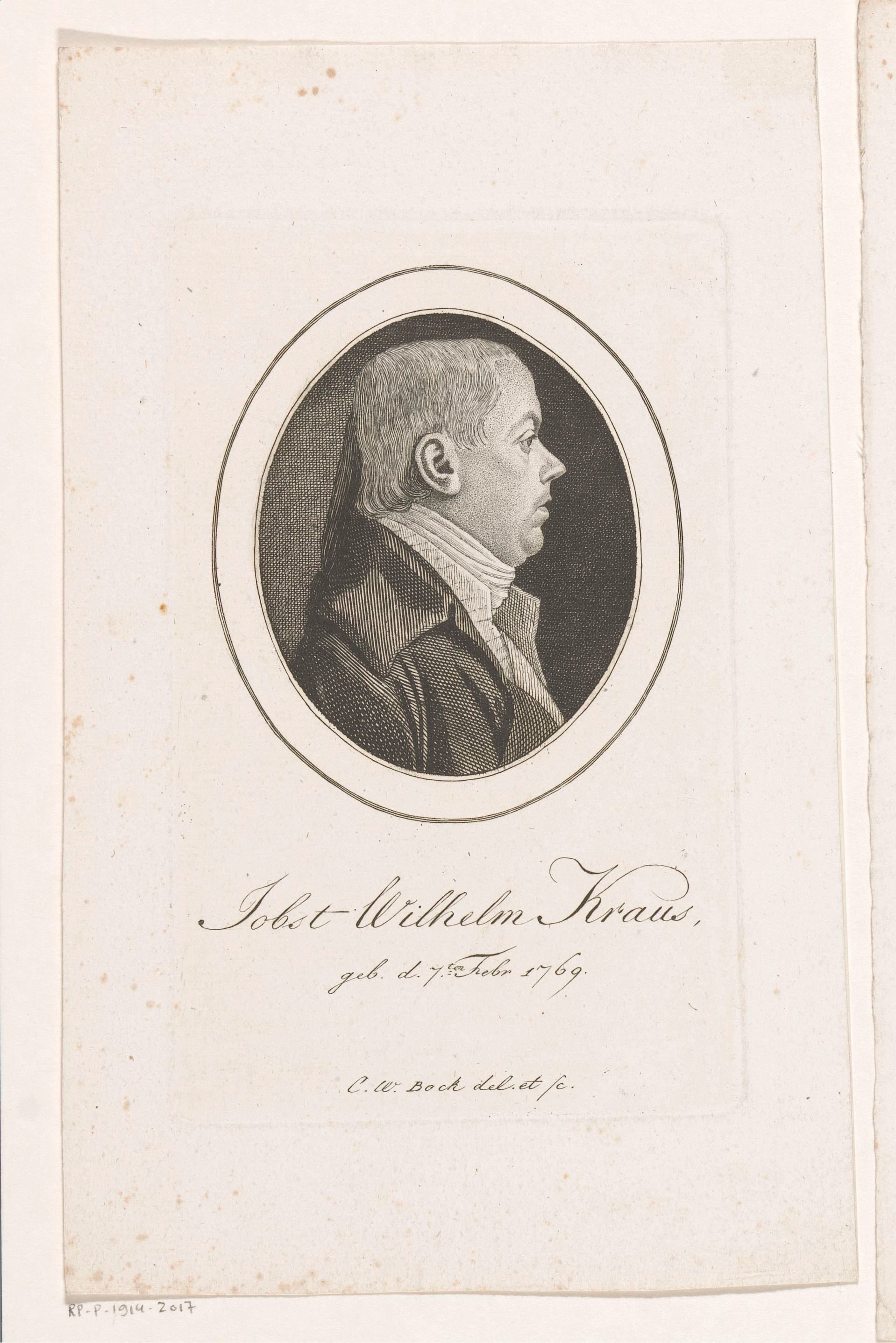Portret van Jobst Wilhelm Kraus