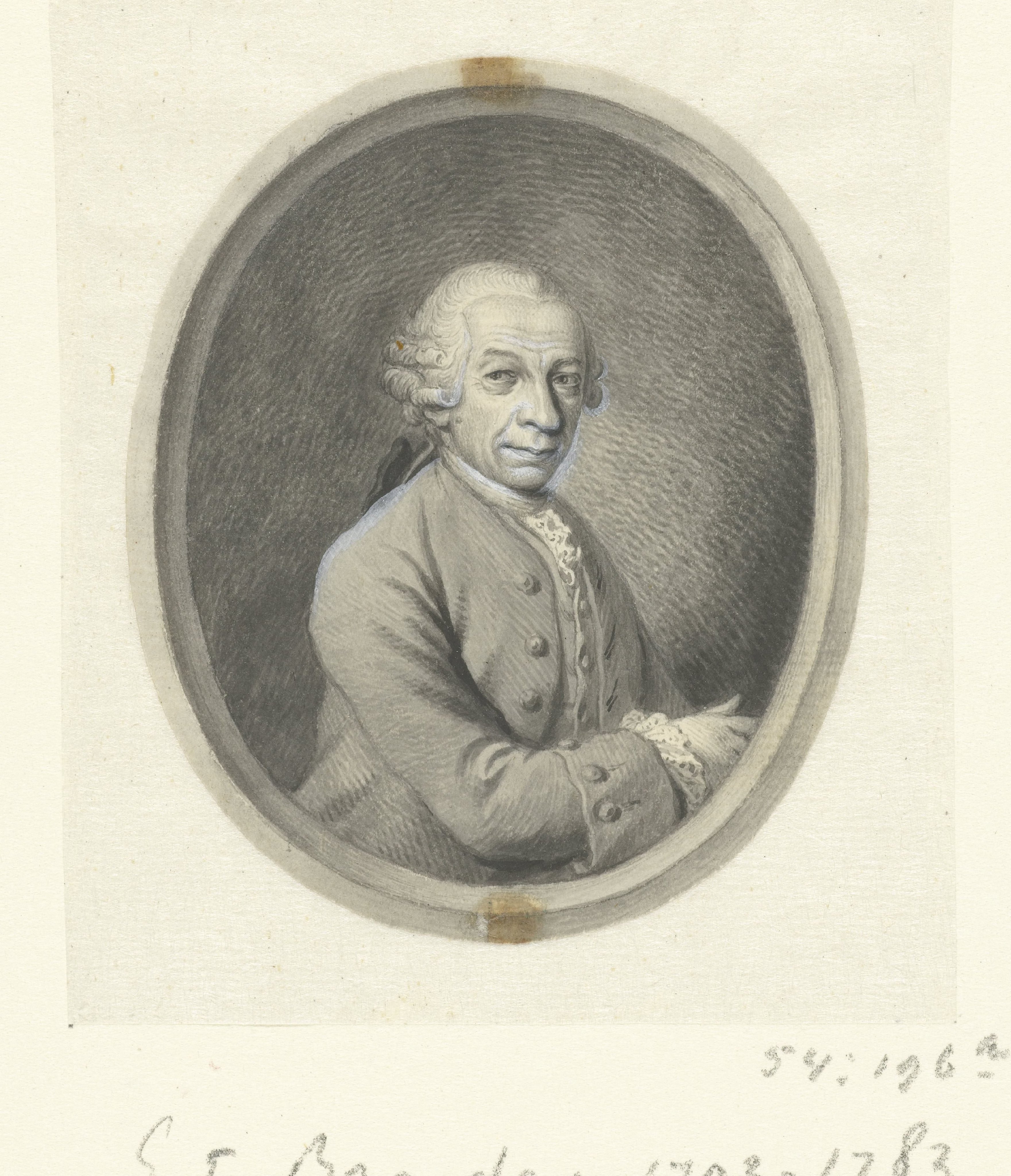 Omlijsting voor portret van Georg Friedrich Brander