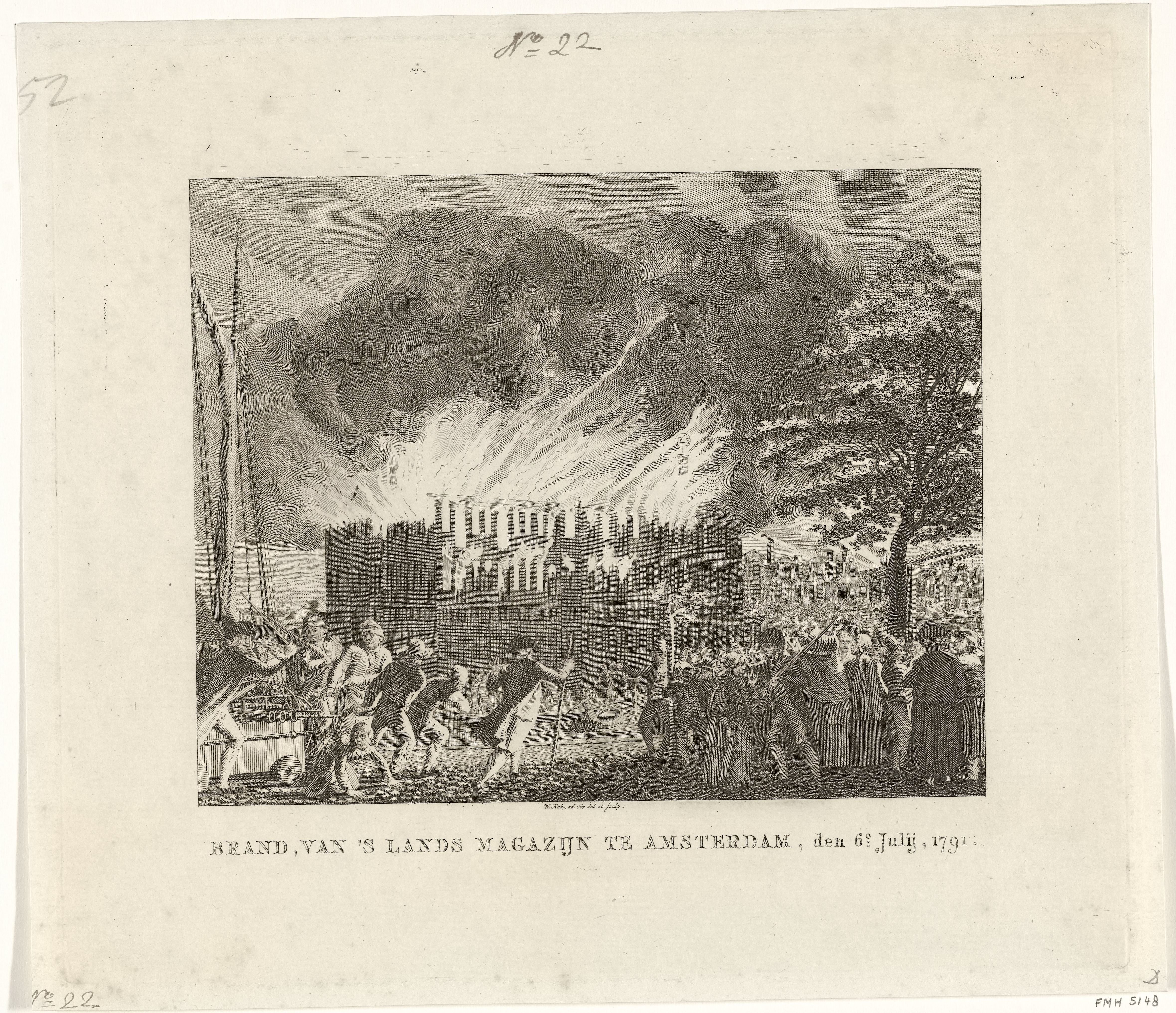 Brand van 's Lands Zeemagazijn te Amsterdam op 6 juli 1791