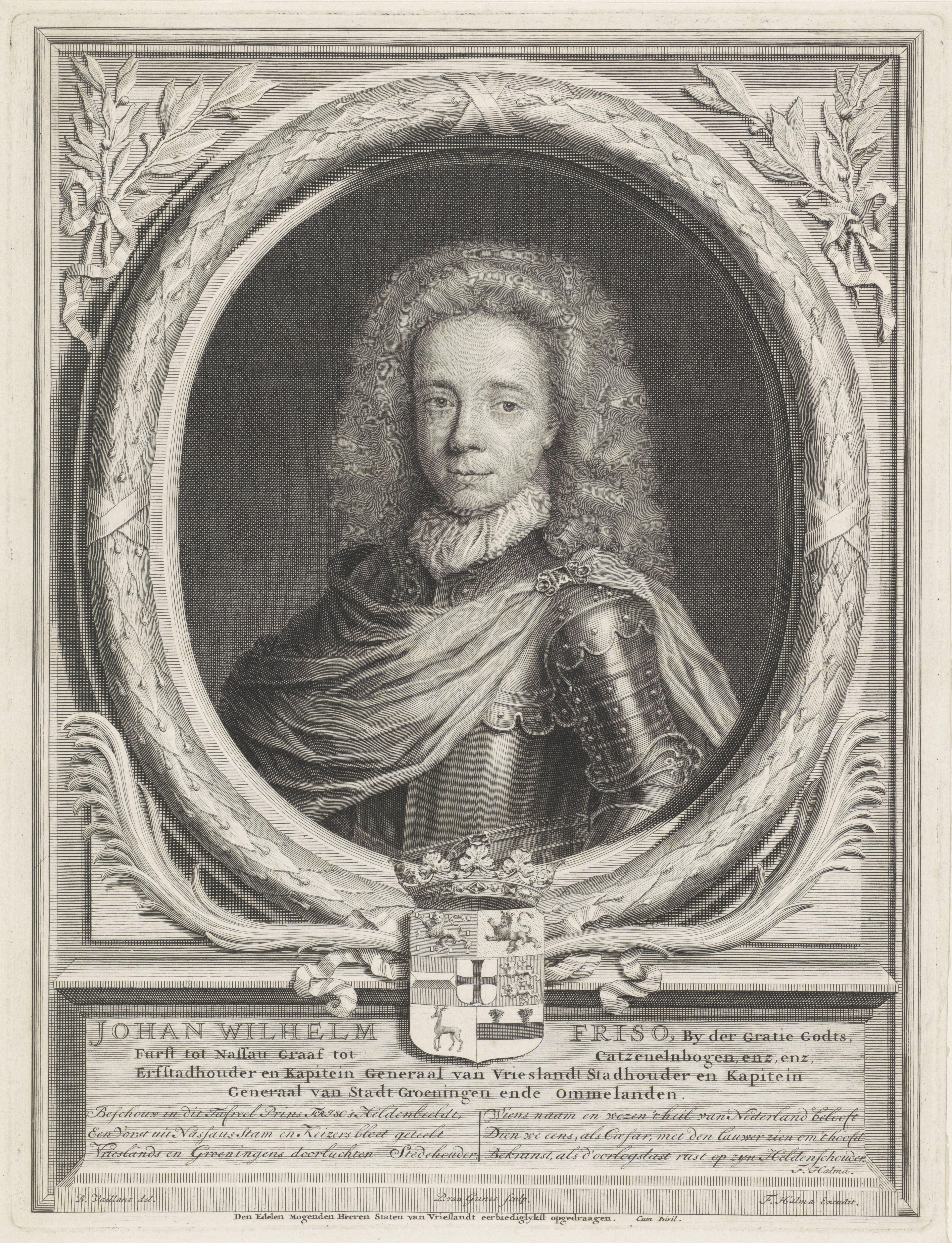 Portret van Johan Willem Friso, prins van Oranje-Nassau
