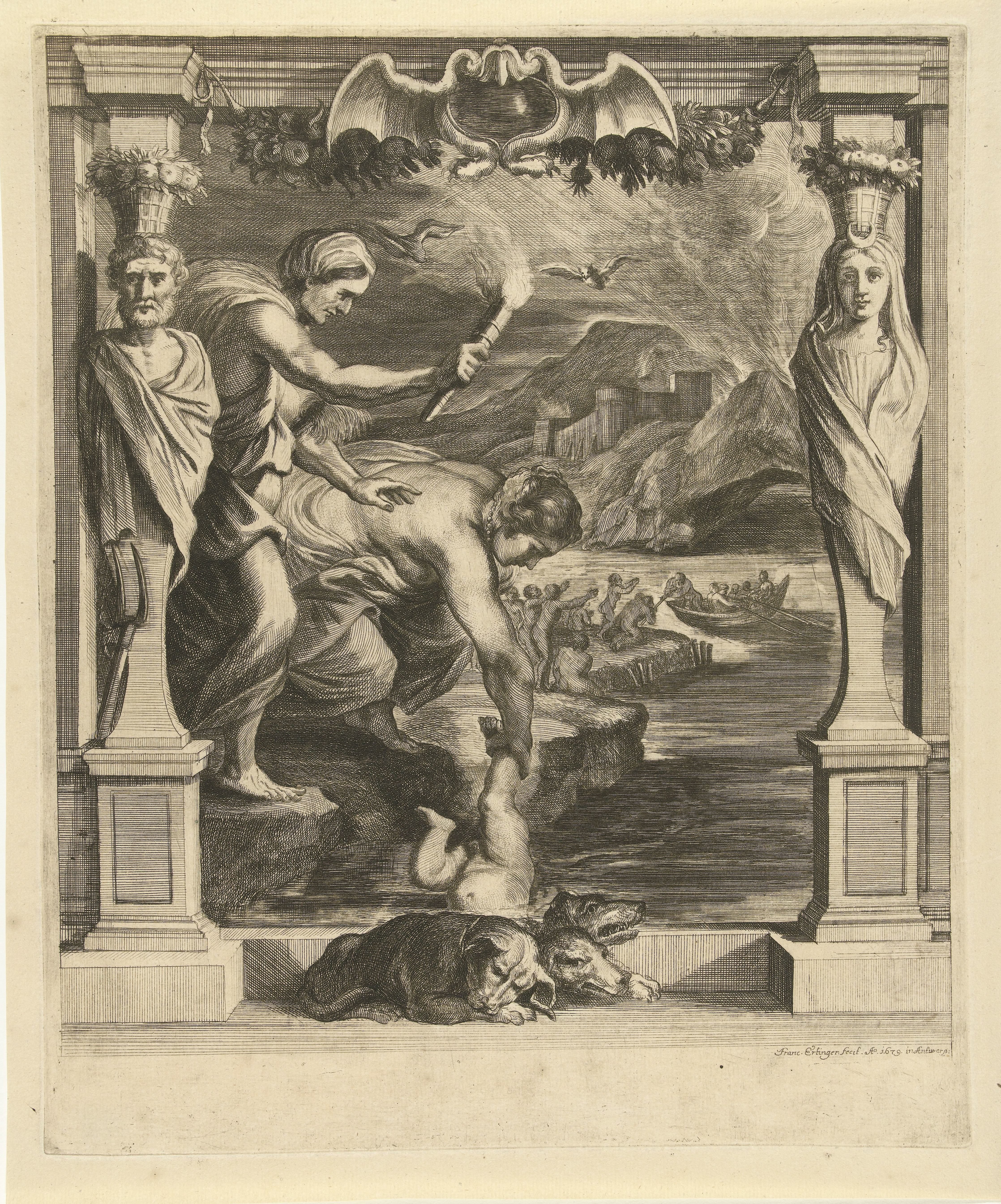 Thetis dompelt Achilles onder in de Styx