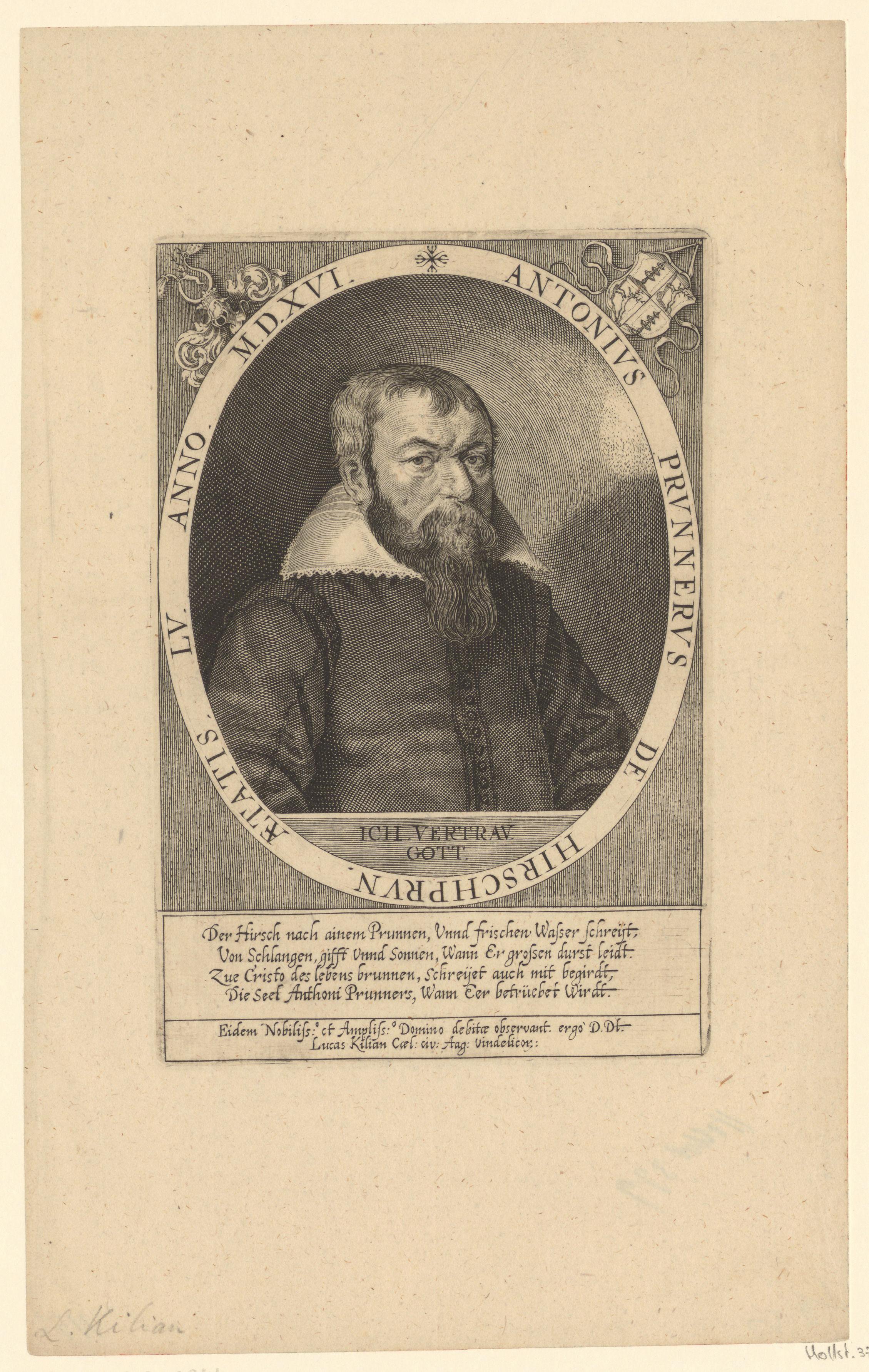 Portret van Anton Prunner von Hirschbrunn op 55-jarige leeftijd