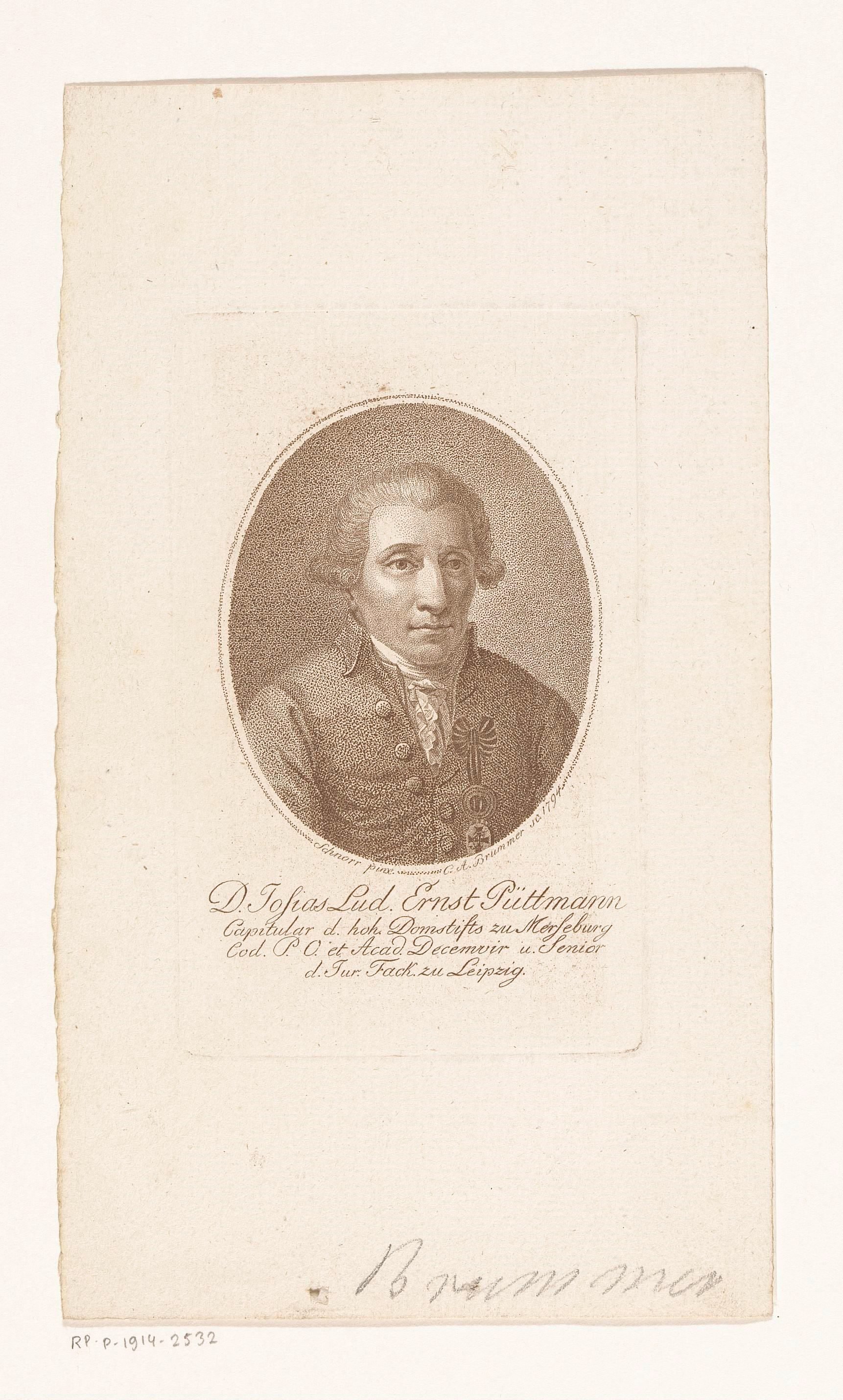 Portret van Josias Ludwig Ernst Püttmann