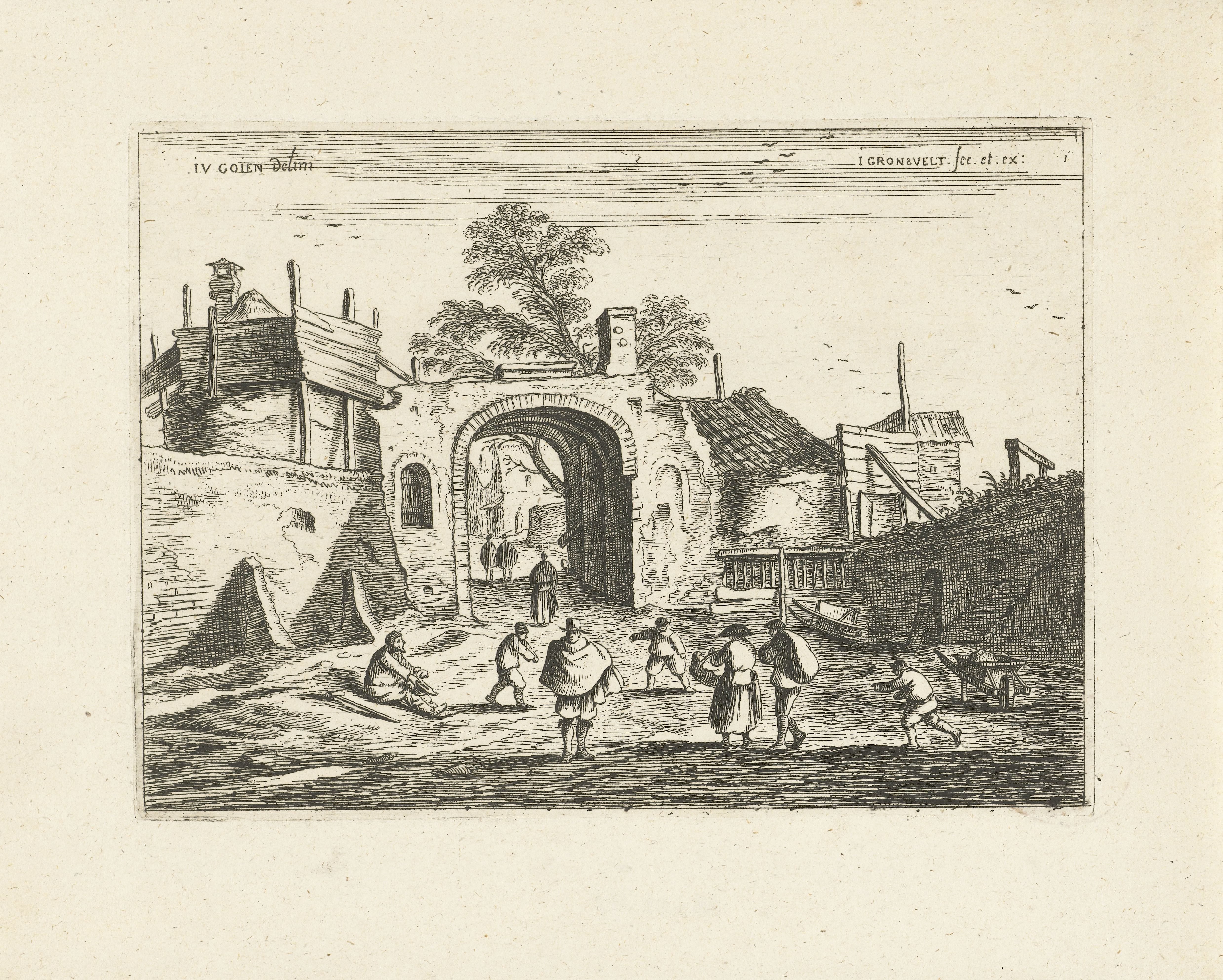 Gezicht op stadspoort