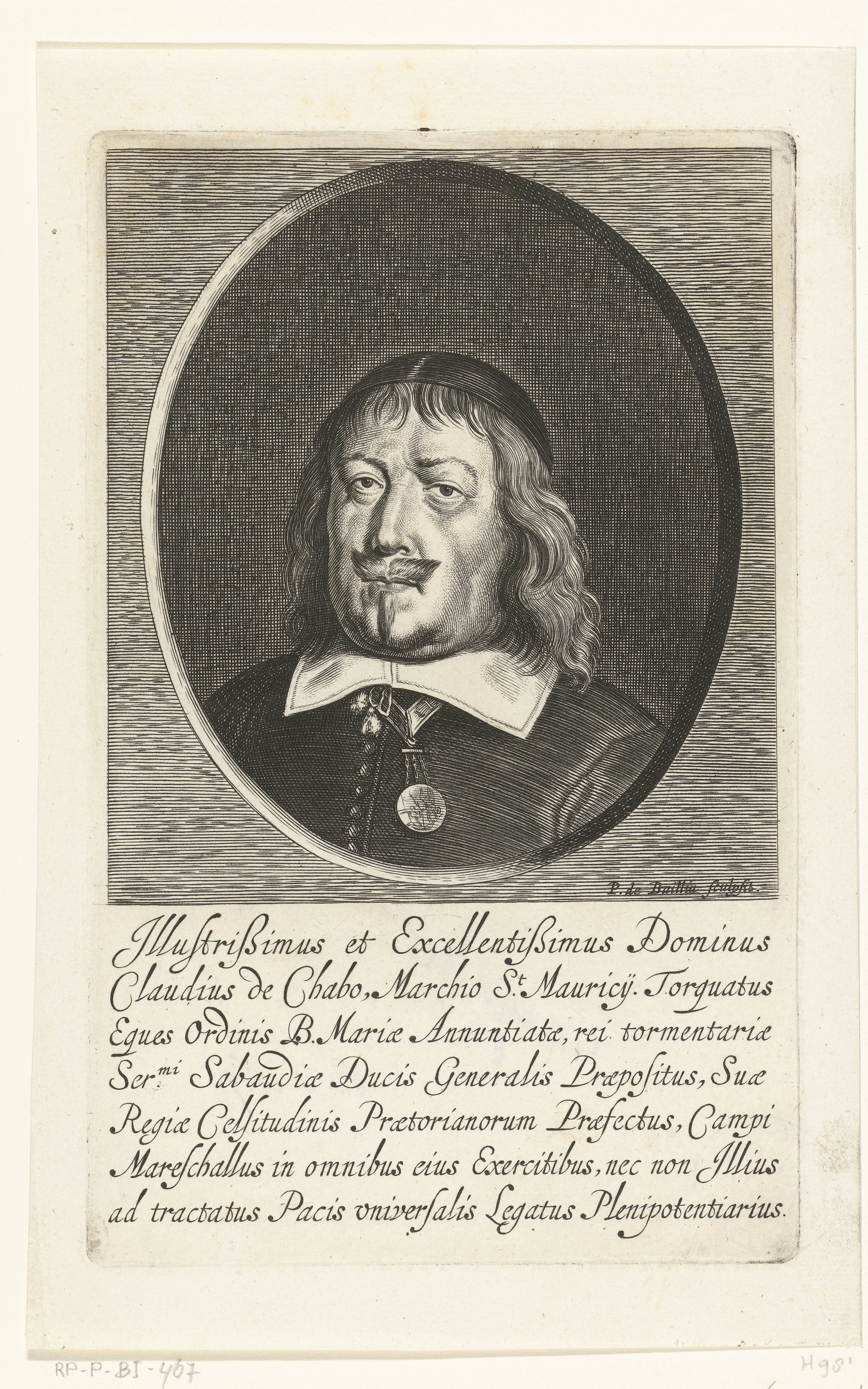 Portret van Claude de Chabot markies van Sint Mauritius
