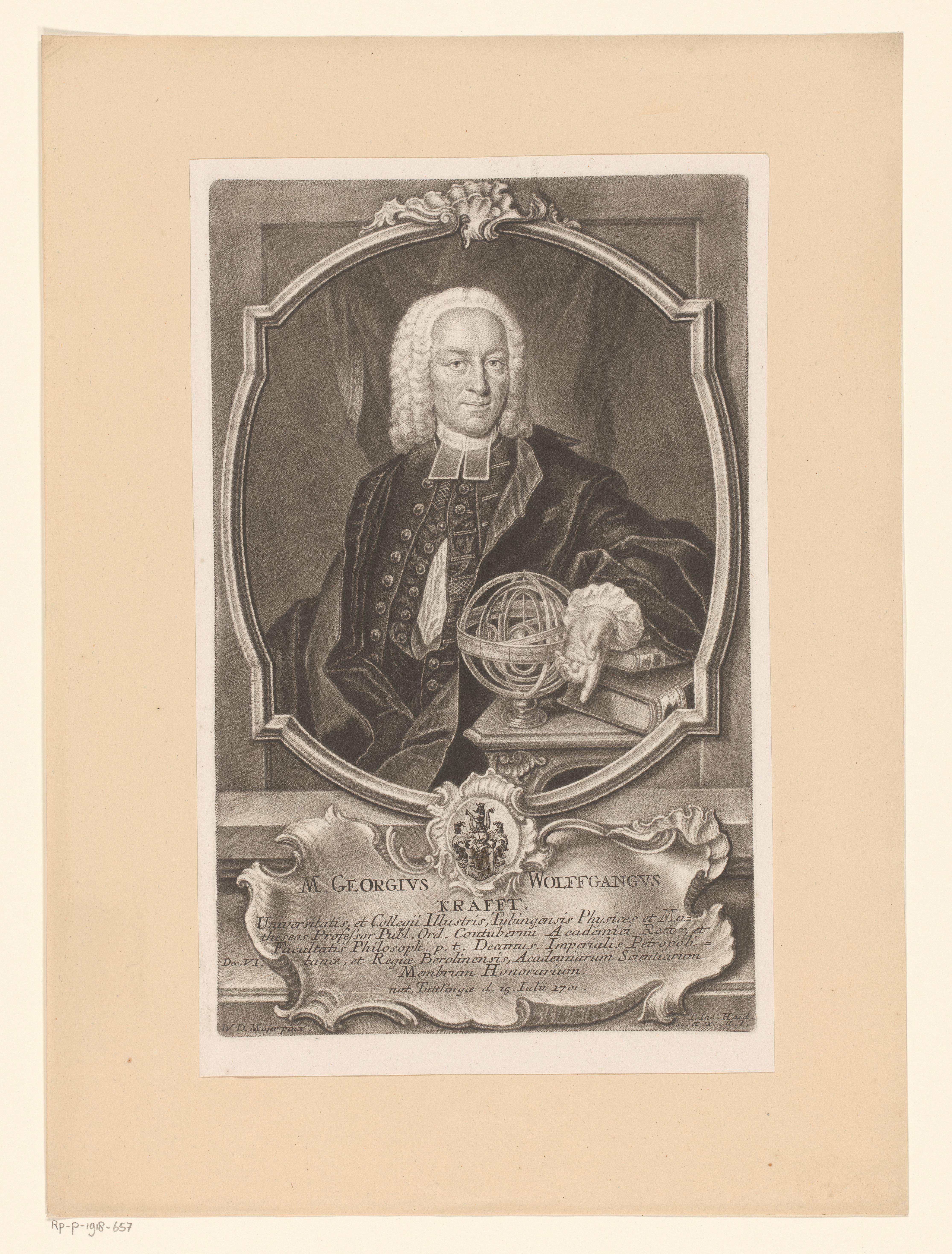 Portret van Georg Wolfgang Krafft