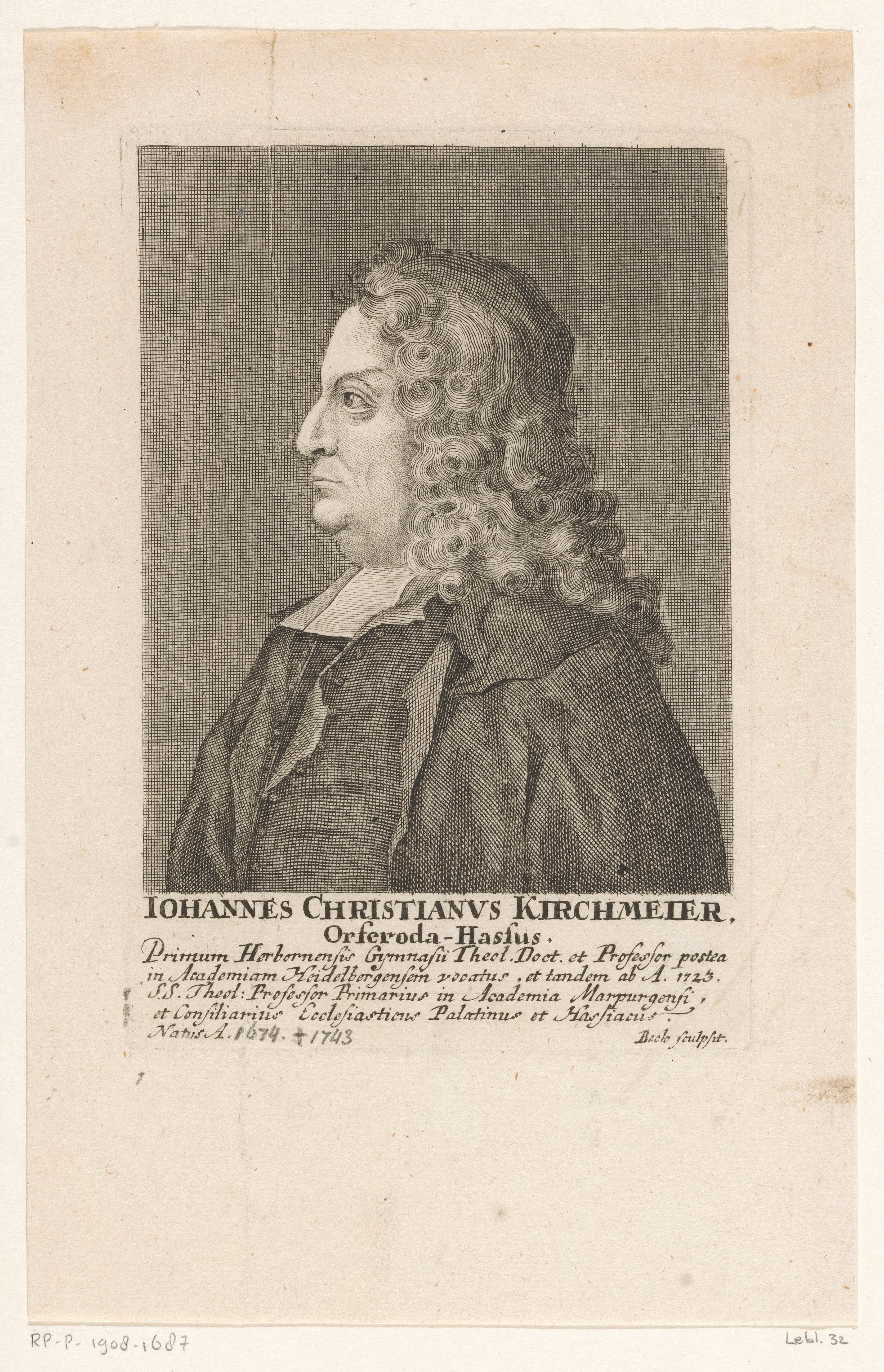 Portret van Johann Christian Kirchmayer