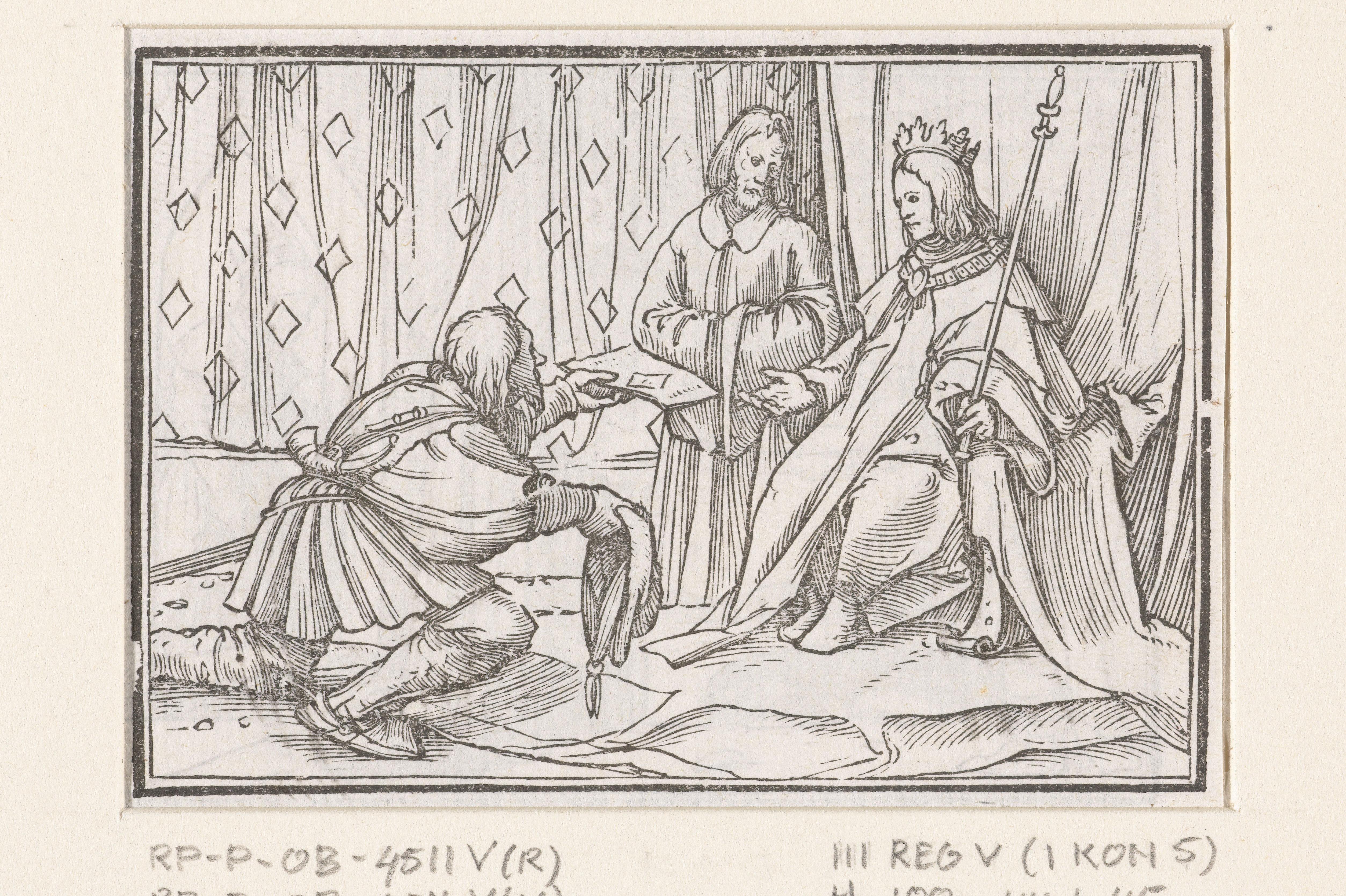 Afgezant van koning Chiram met boodschap voor Salomo