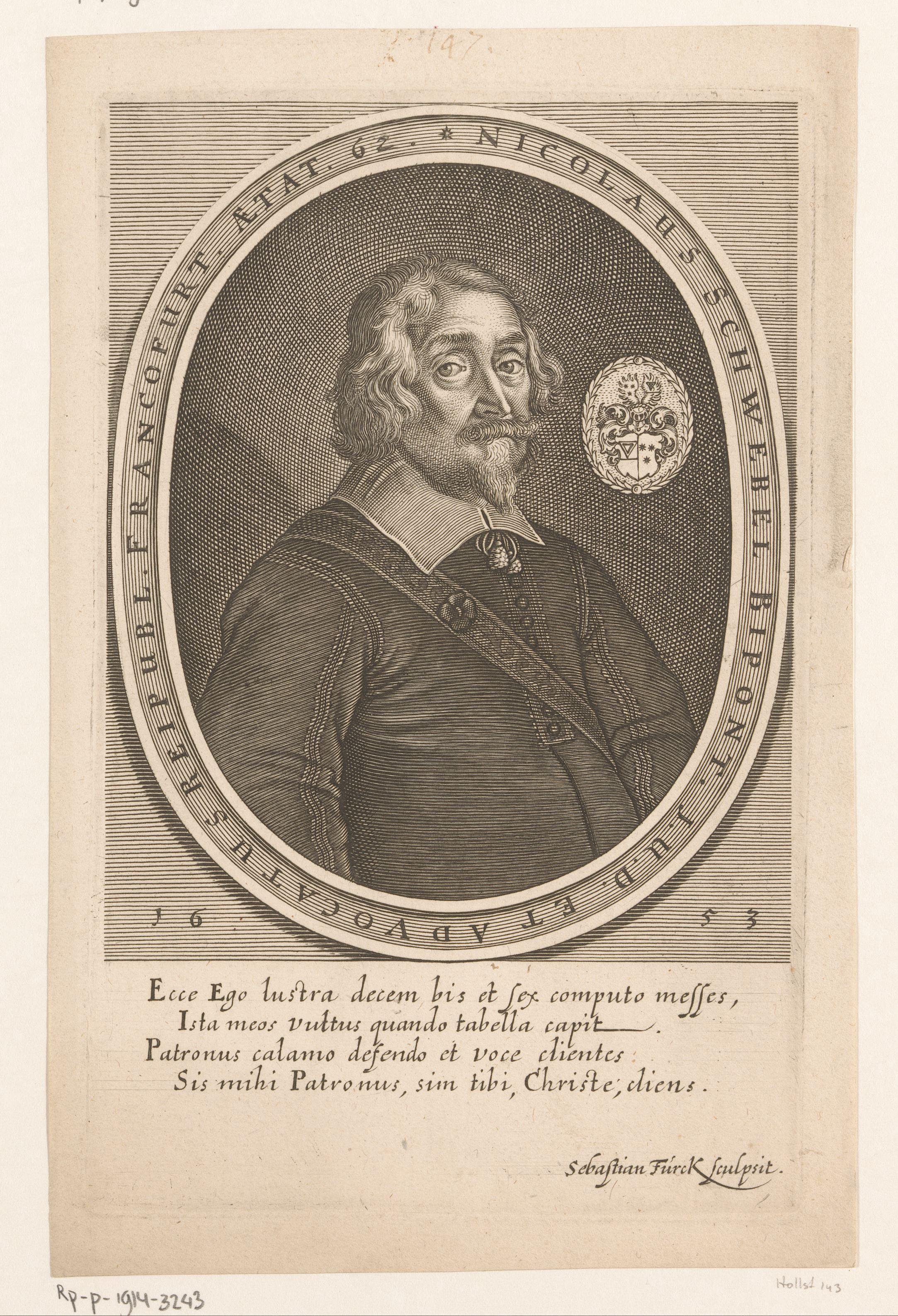Portret van Nikolaus Schwebel op 62-jarige leeftijd