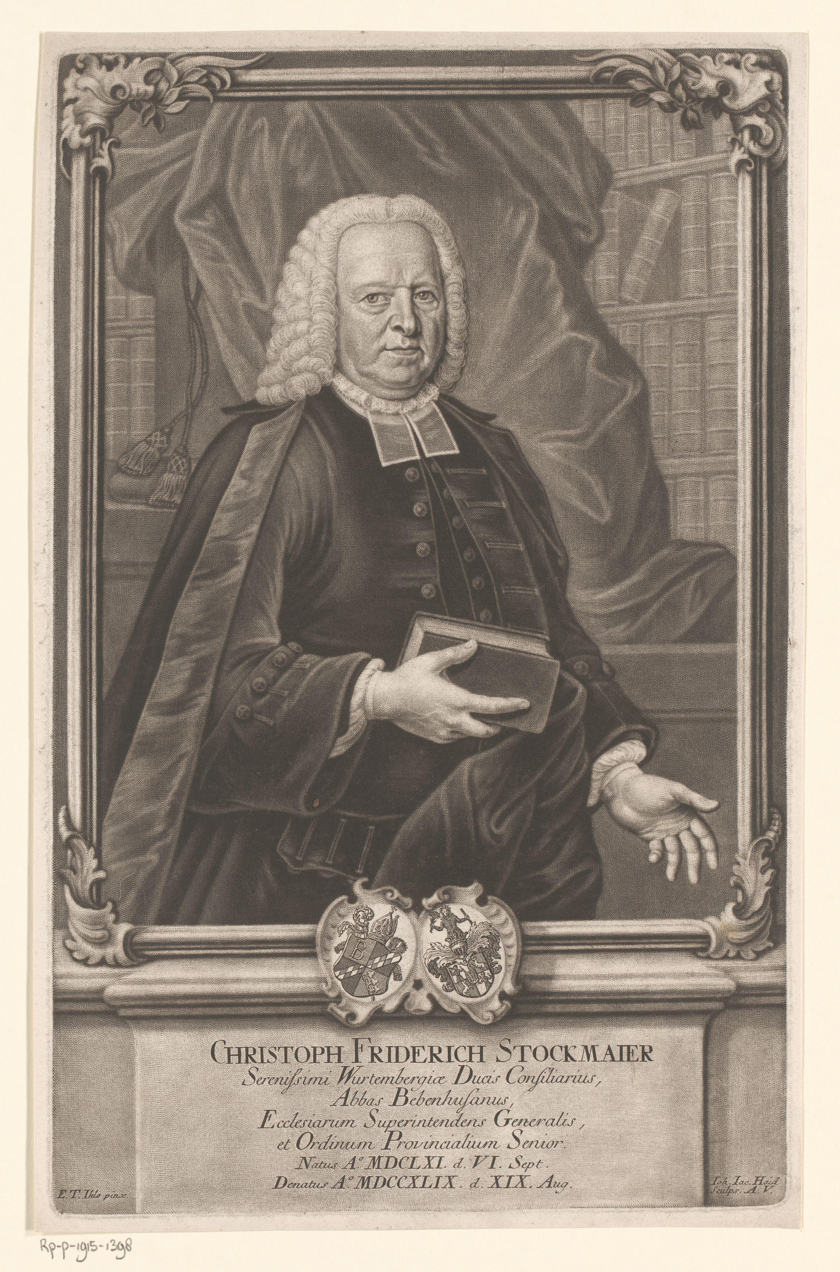 Portret van Christoph Friedrich Stockmayer