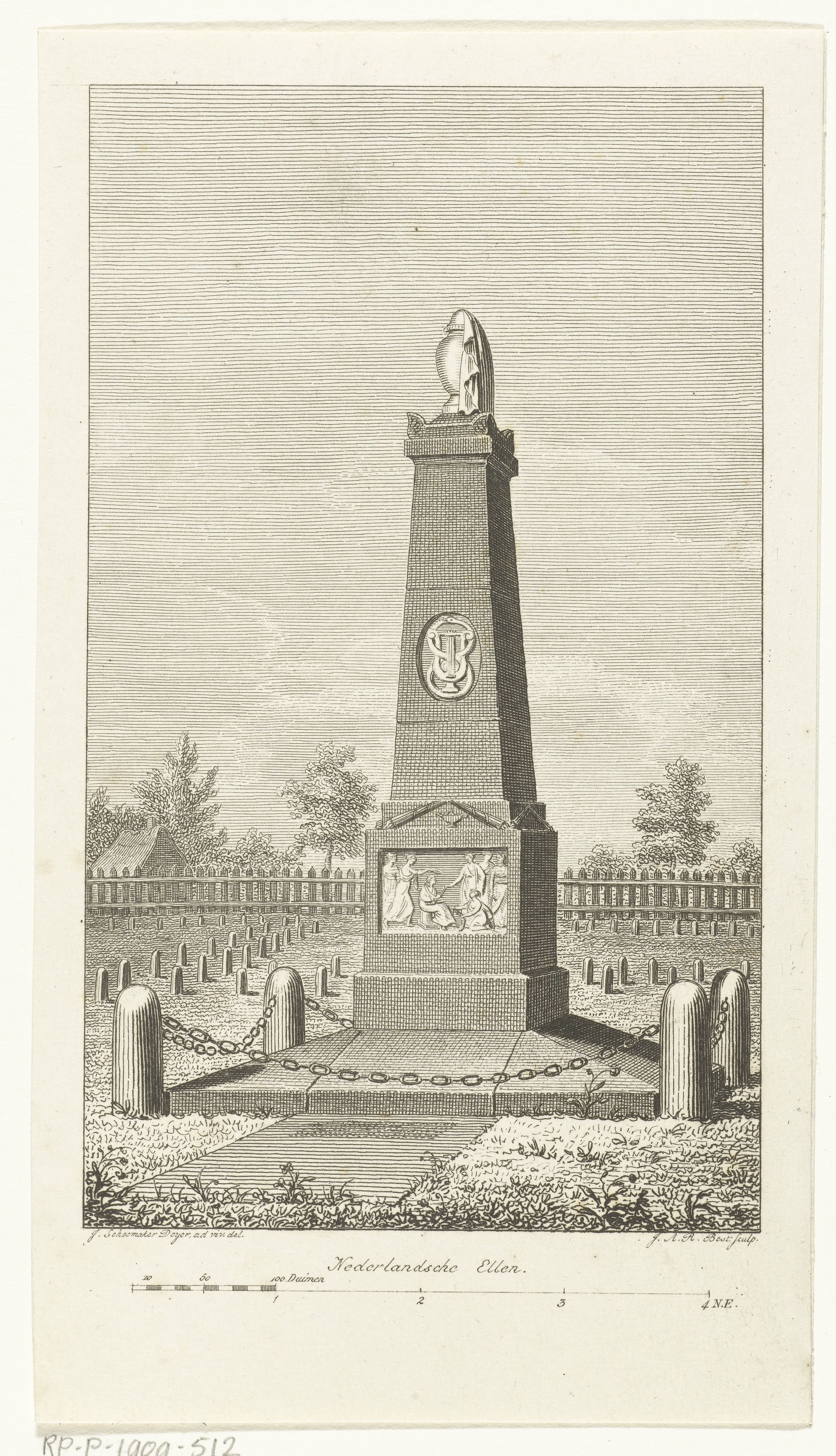 Grafmonument voor auteur Rhijnvis Feith op begraafplaats te Zwolle