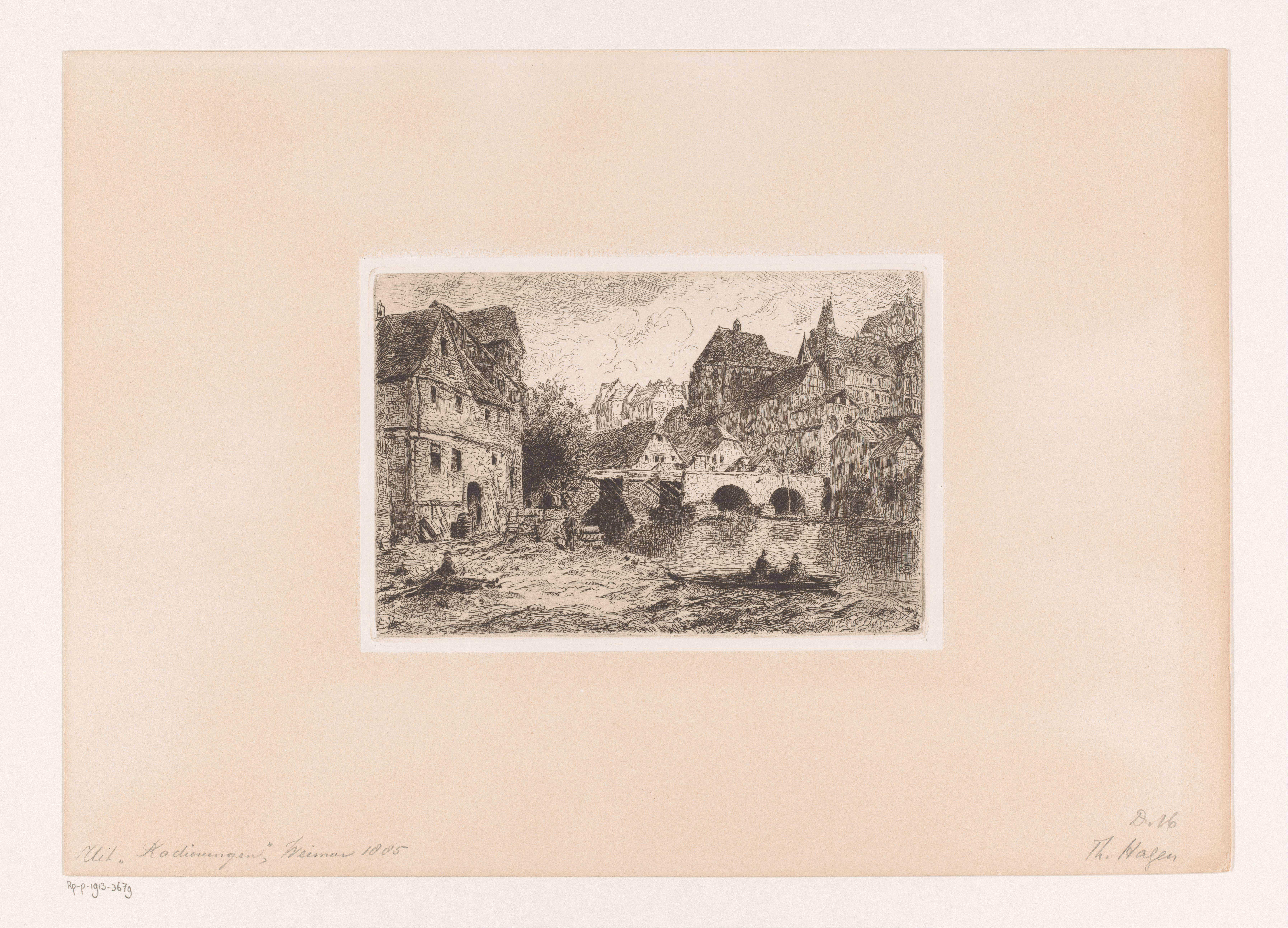 Stadsgezicht met rivier