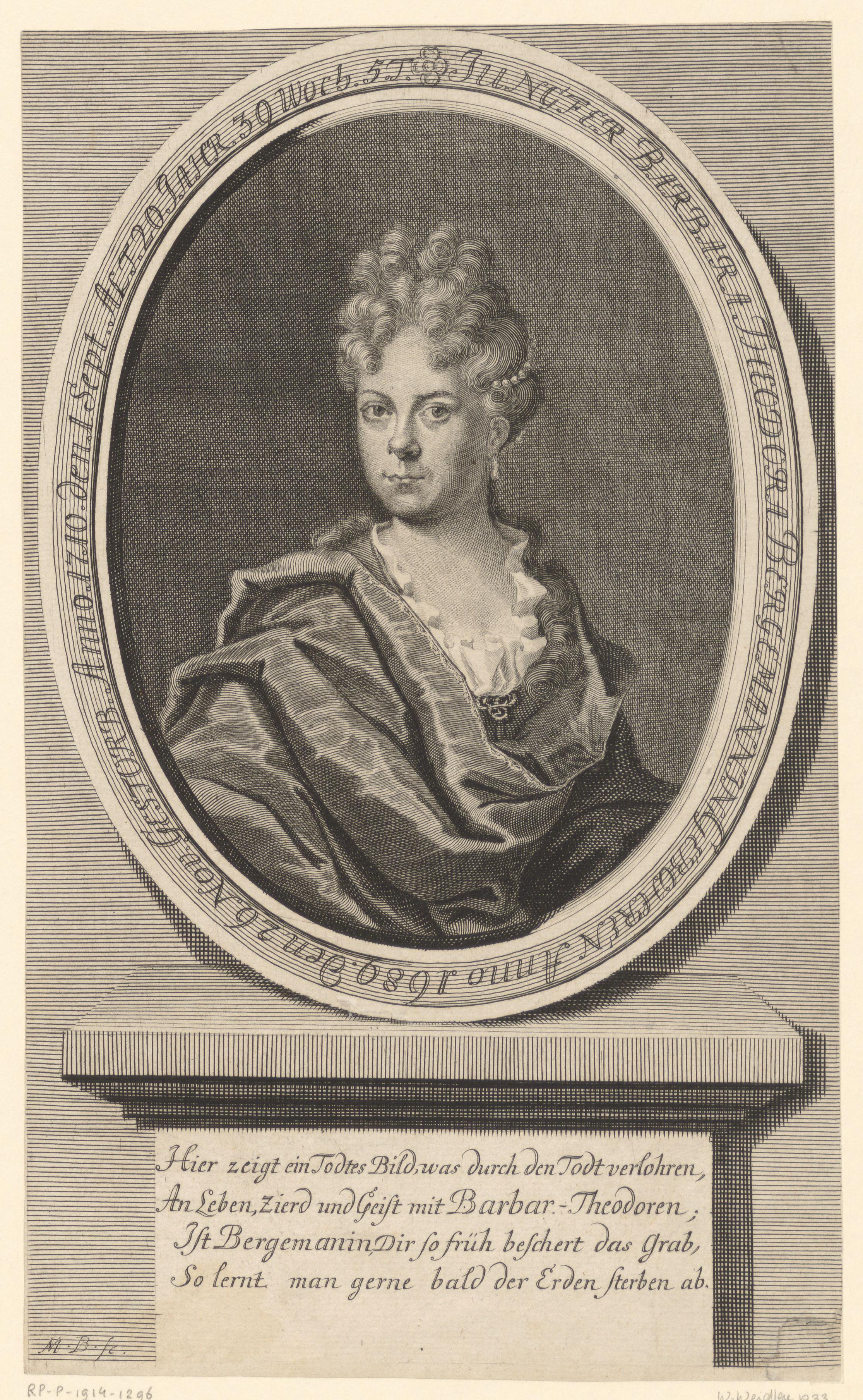 Portret van Barbara Theodora Bergemann