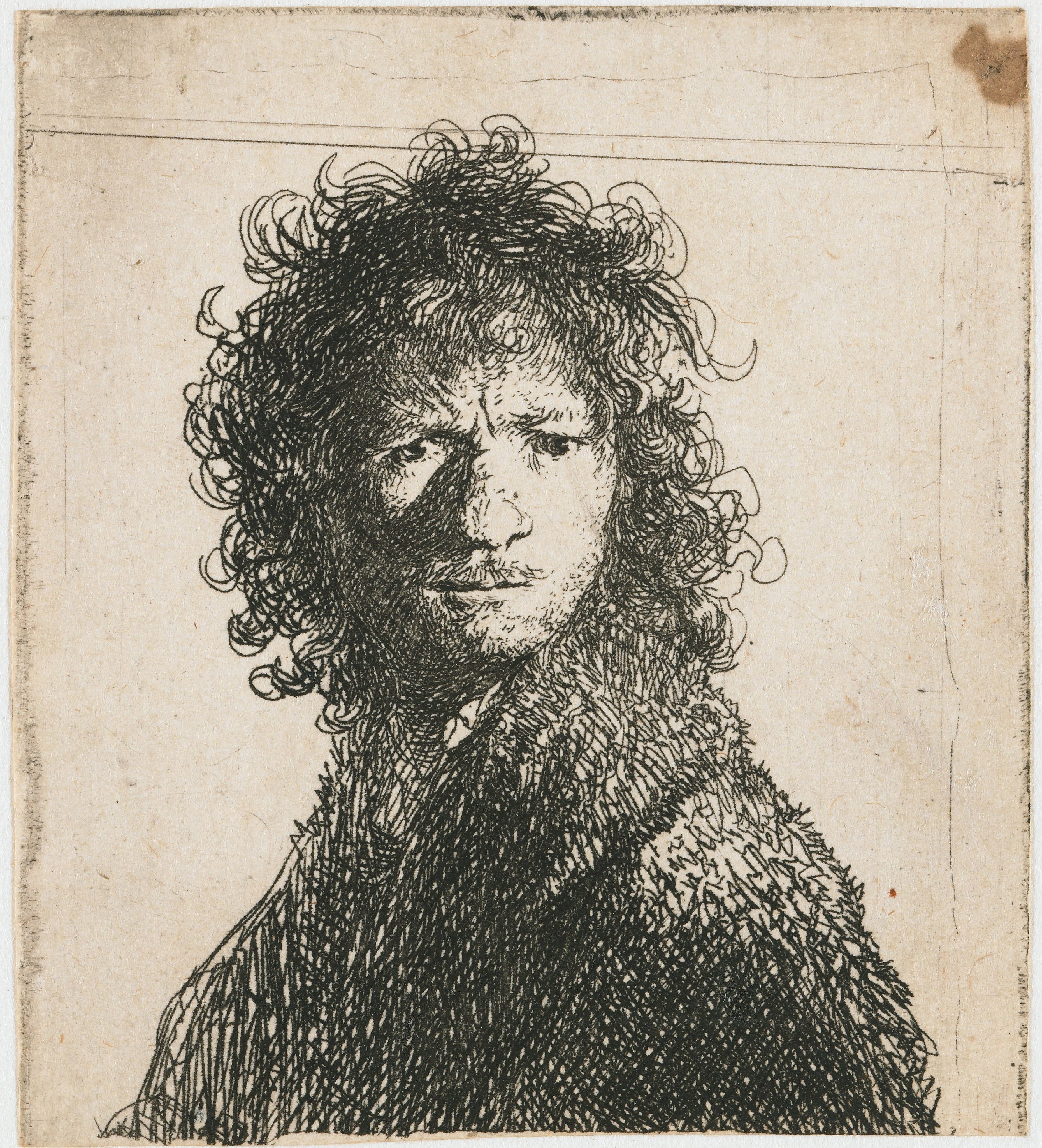 Self-portrait, frowning: bust