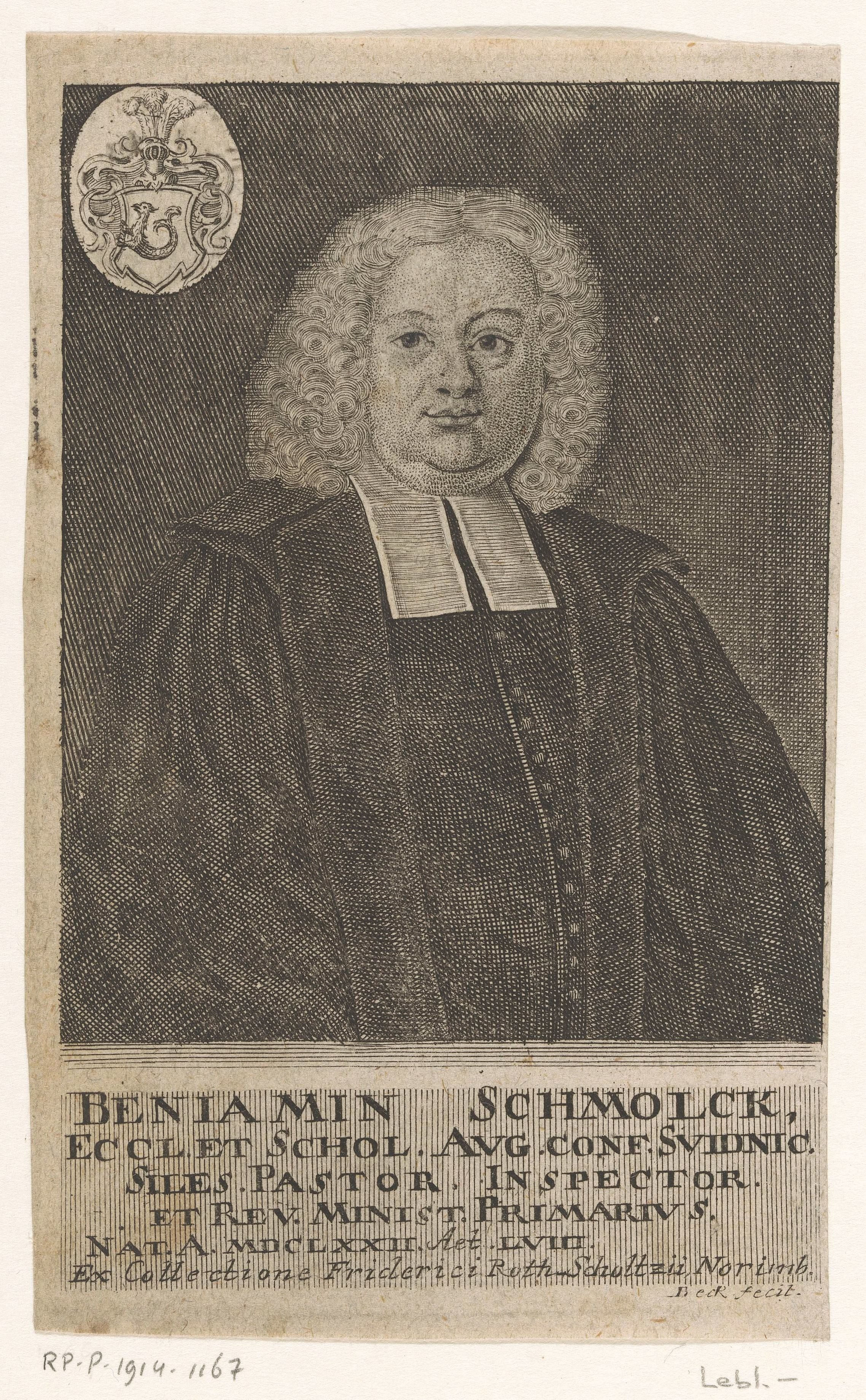 Portret van Benjamin Schmolck