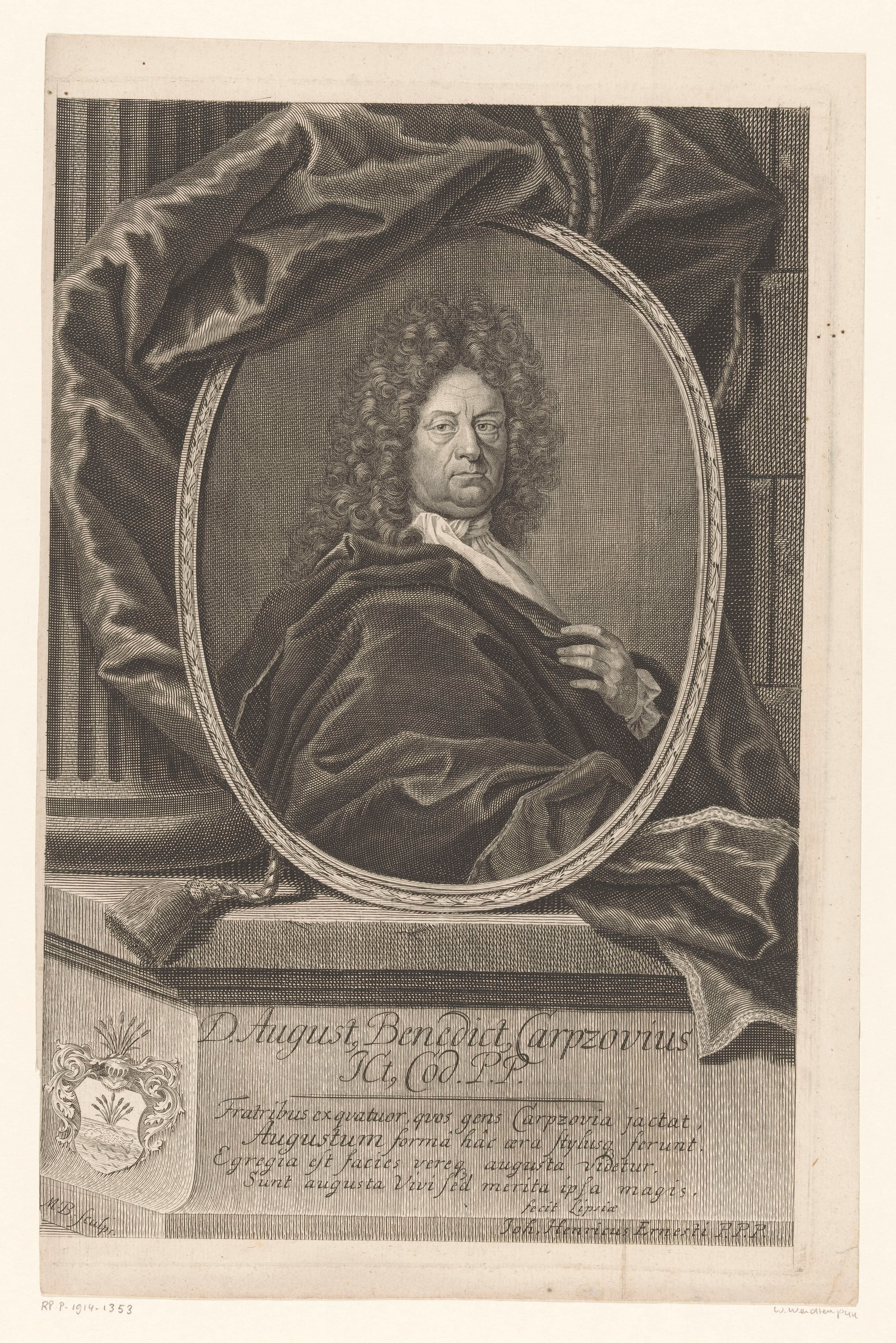 Portret van August Benedicts Carpzov