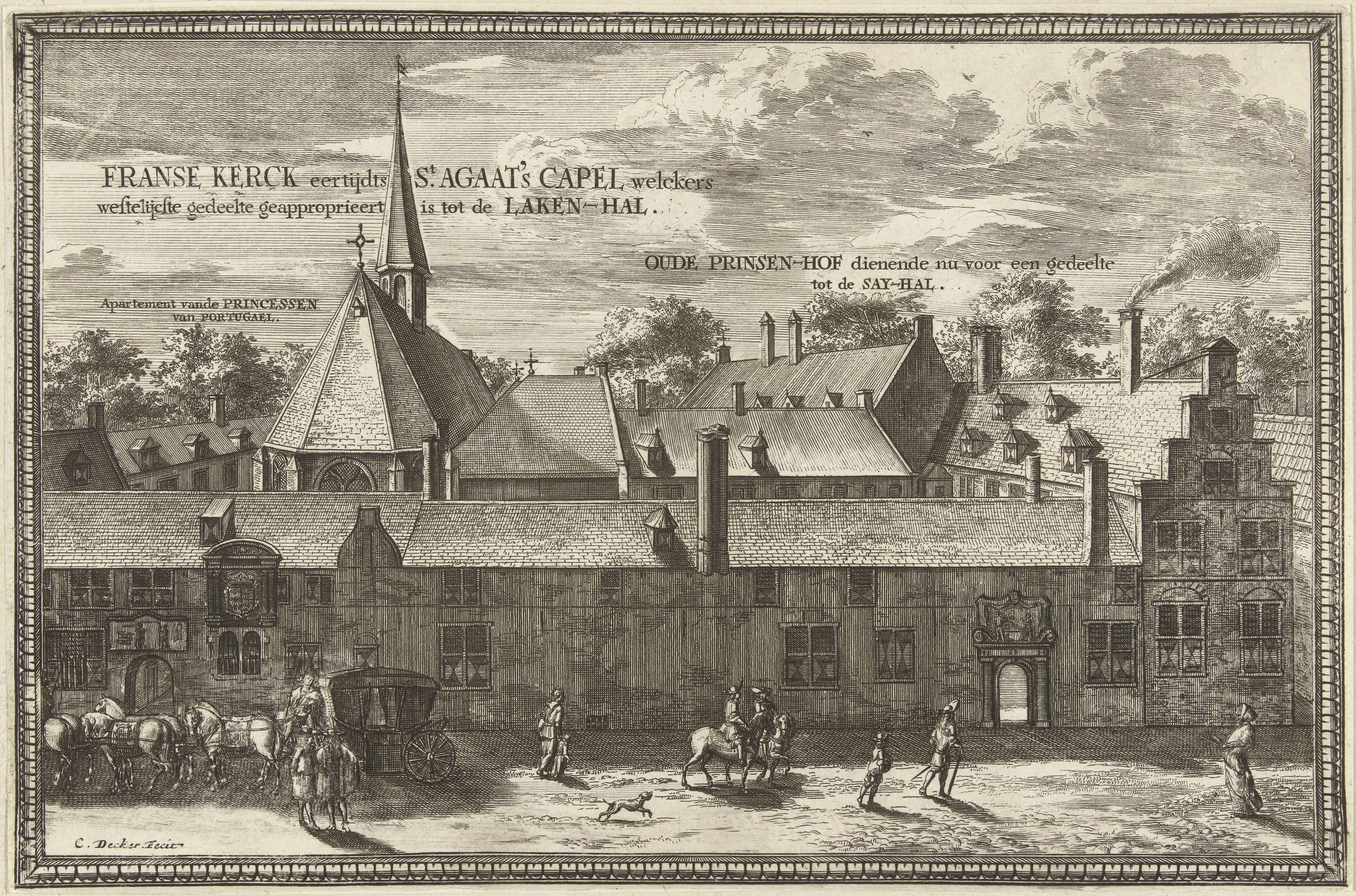 Gezicht op het Prinsenhof te Delft