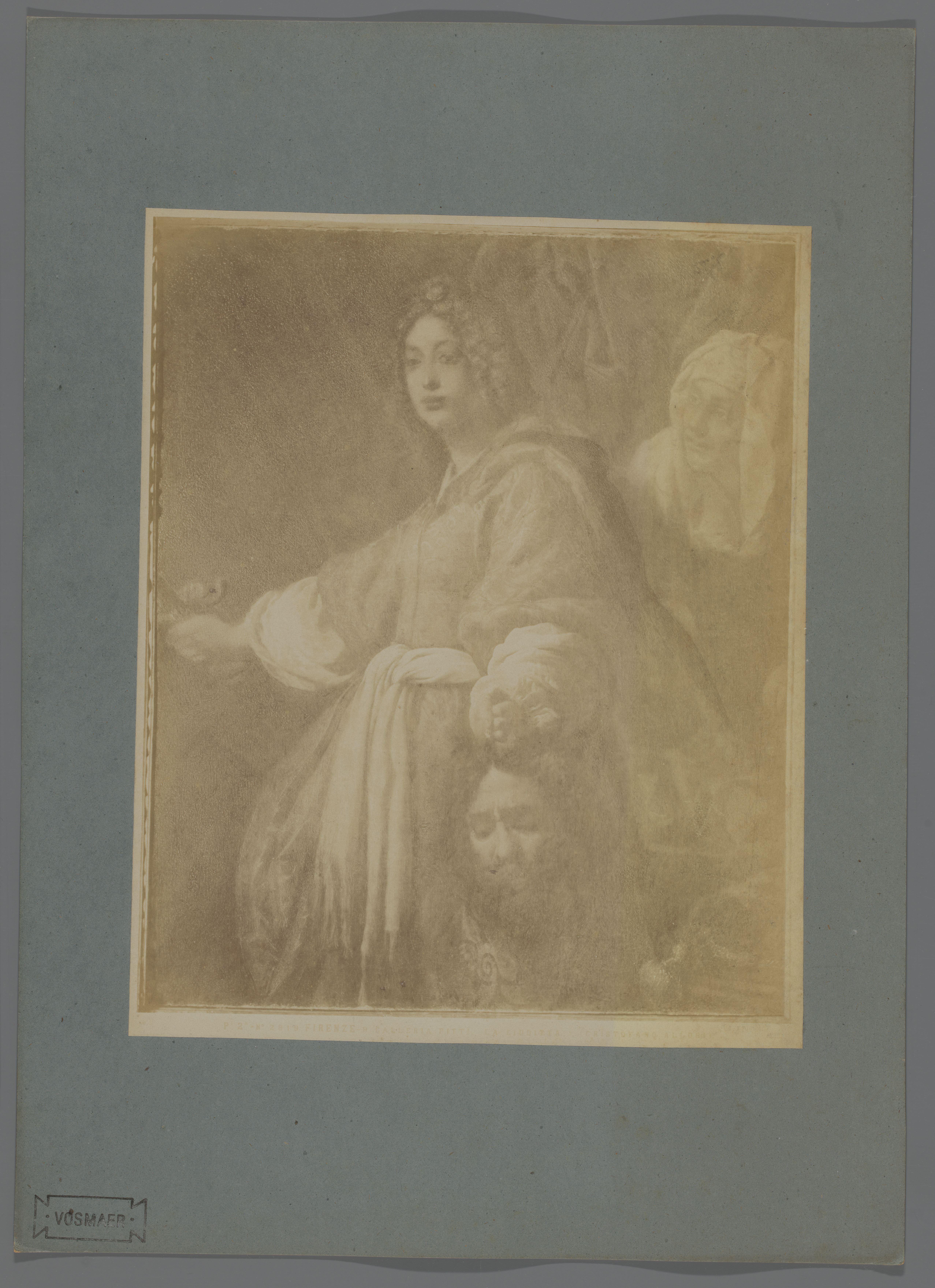 Fotoreproductie van het schilderij Giuditta naar Cristofani Allori in de Galleria Palatina te Florence, Italië