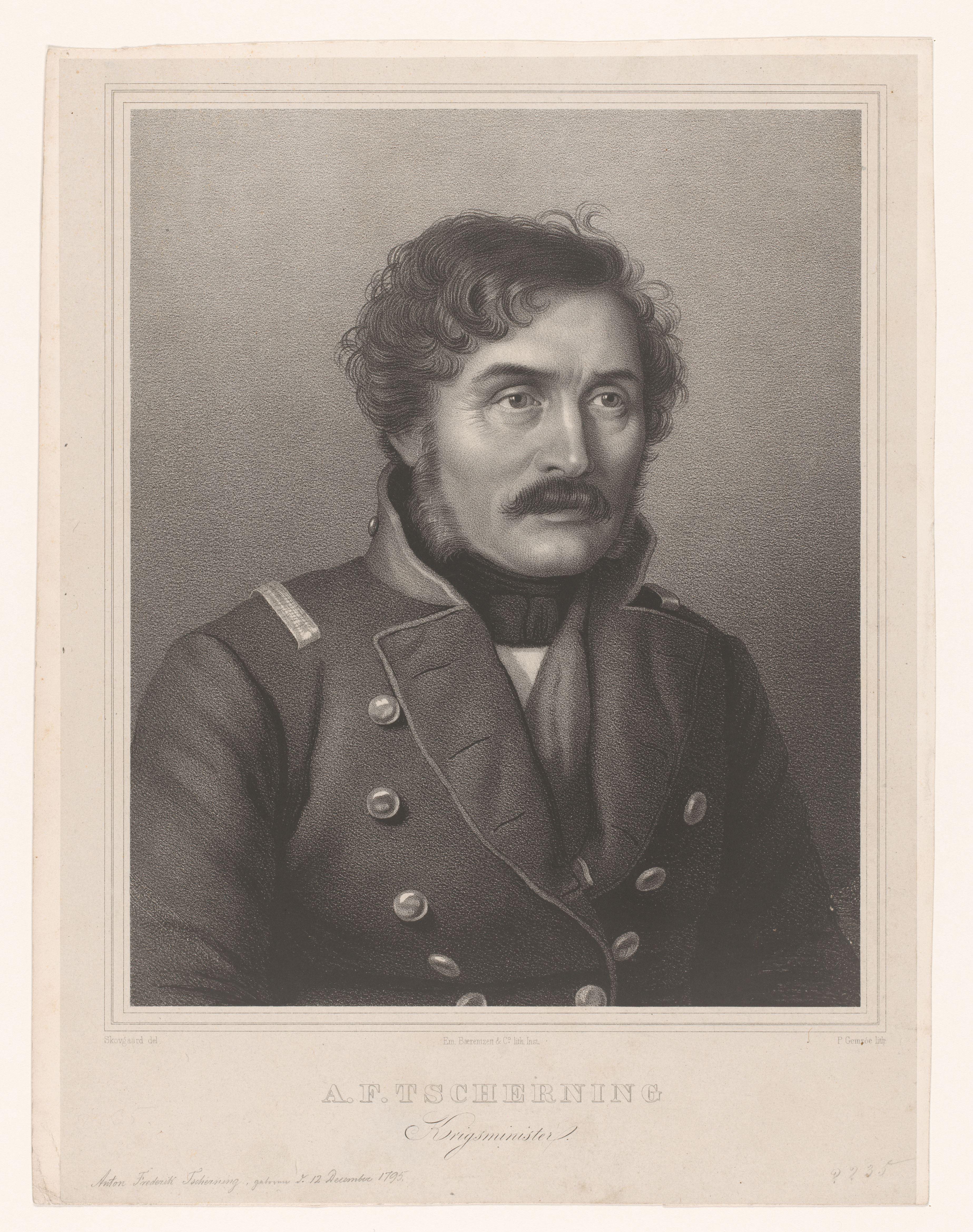 Portret van Anton Frederik Tscherning