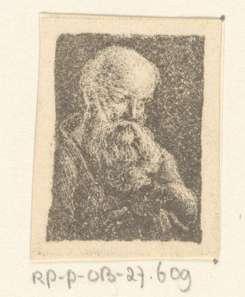 Oude man met schedel