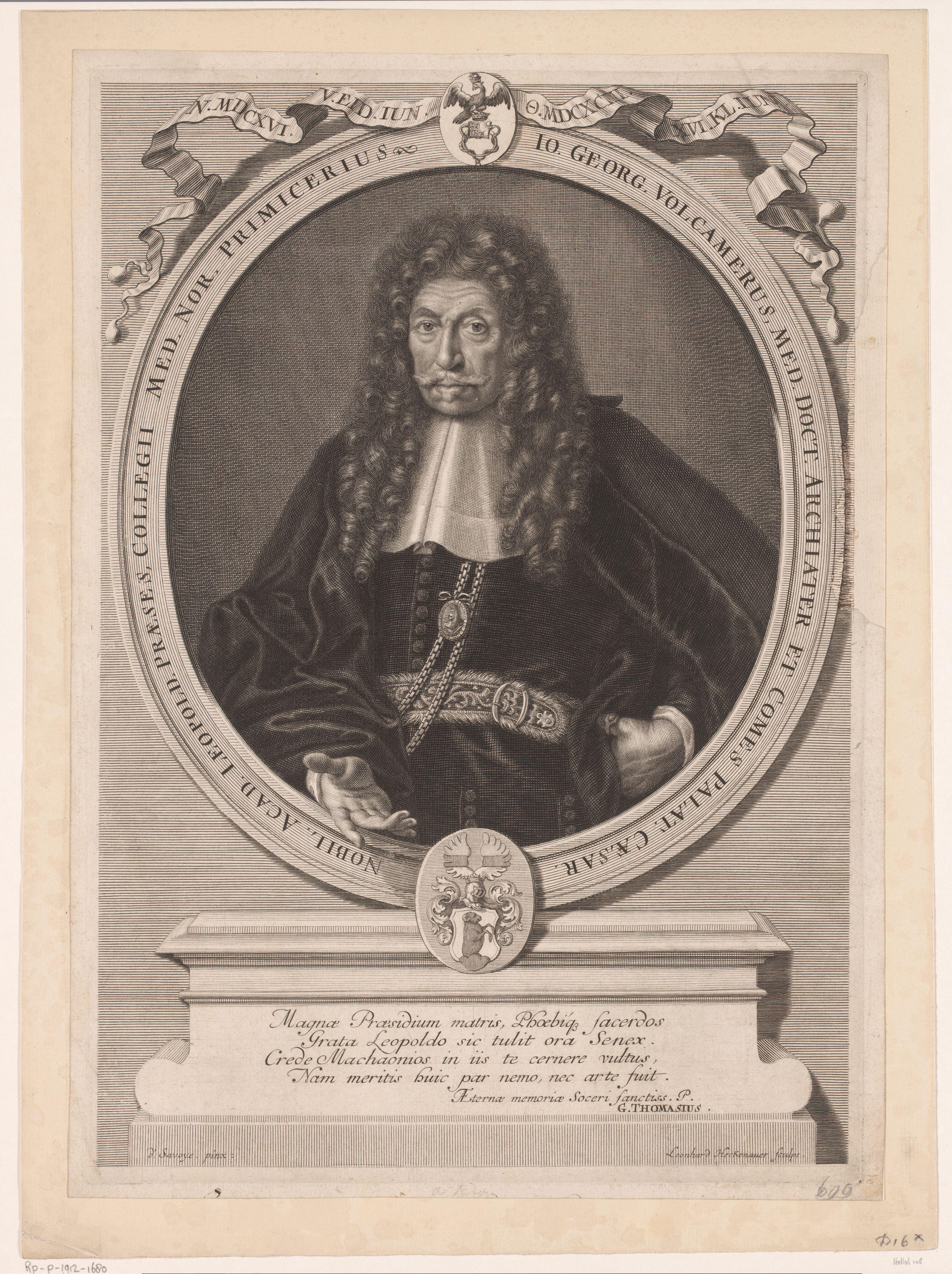 Portret van Johann Georg Volckamer