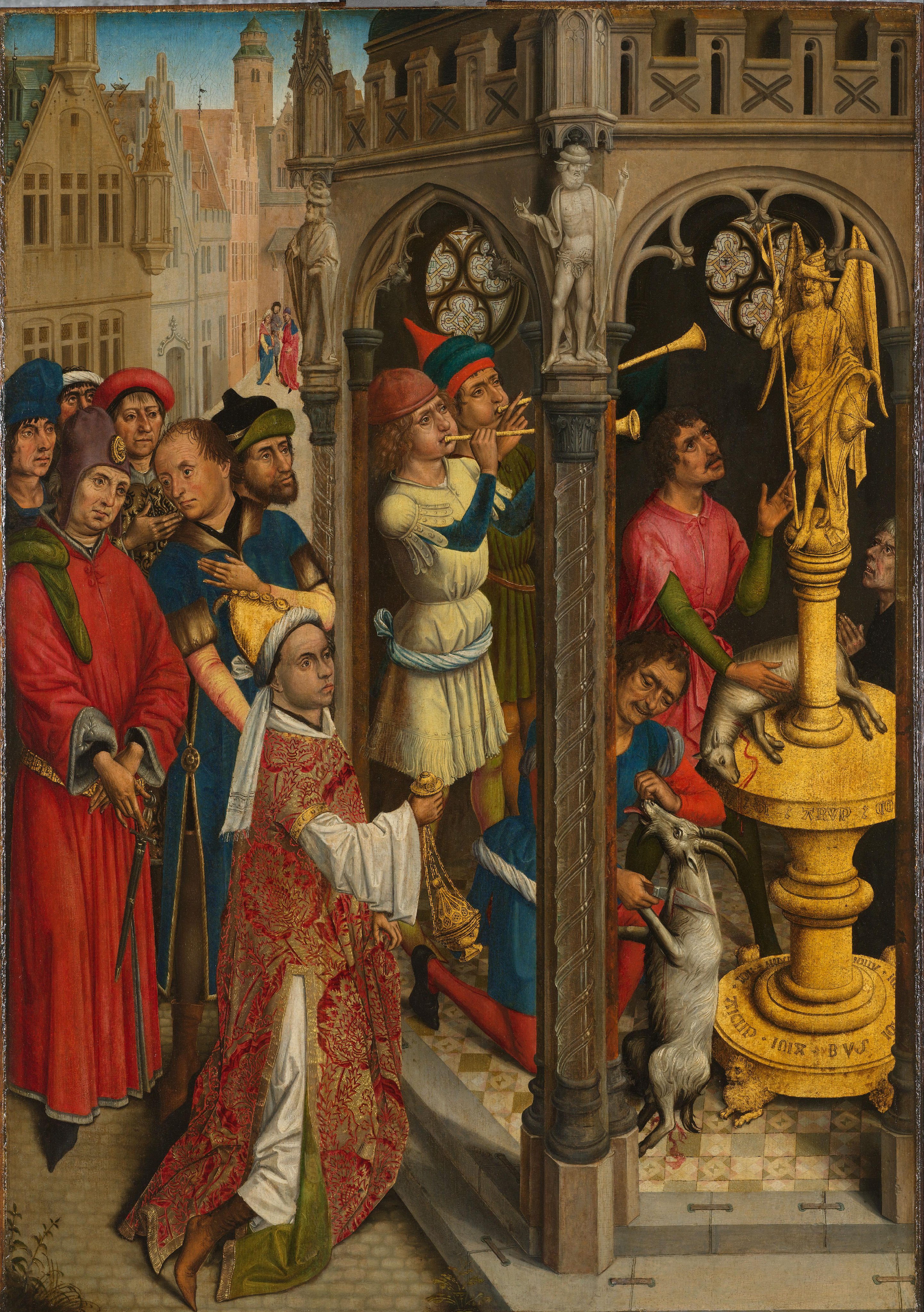Augustinus offert aan een afgod der Manicheeërs (?)