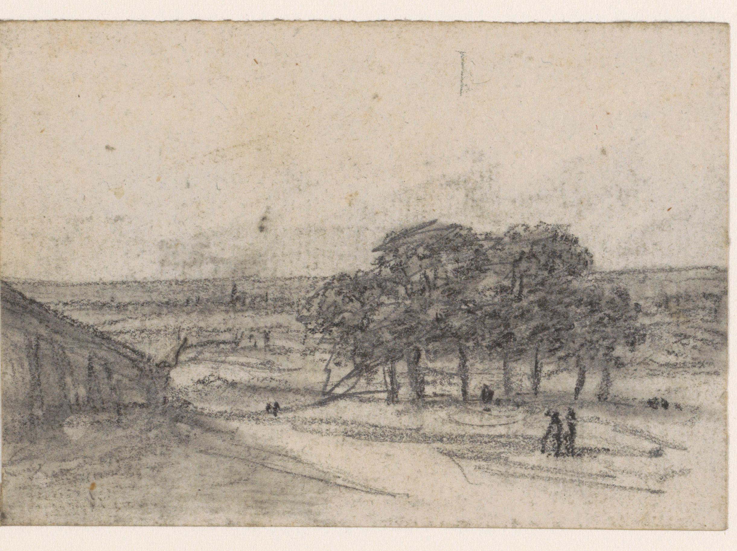 Gezicht van de Butte; bomen rechts