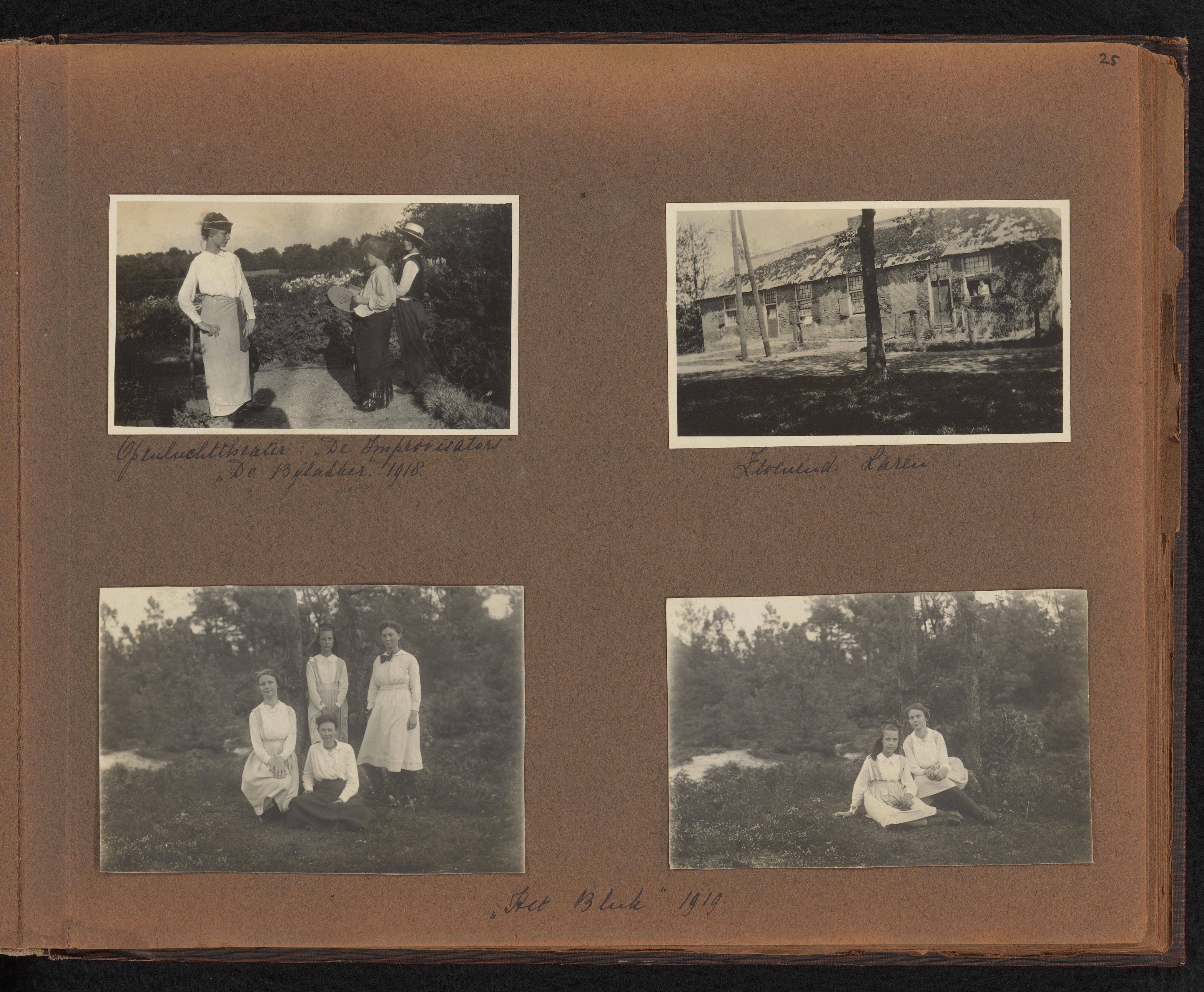 Bladzijde uit het fotoalbum van de familie Diepenbrock met 4 foto's van Alphons Diepenbrock en zijn omgeving