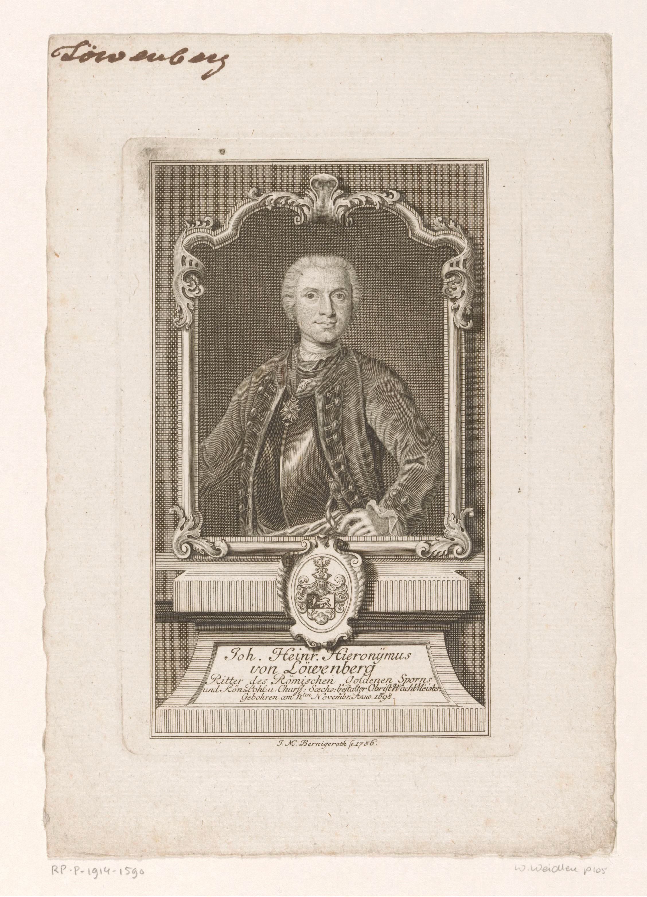 Portret van Johann Heinrich von Löwenberg