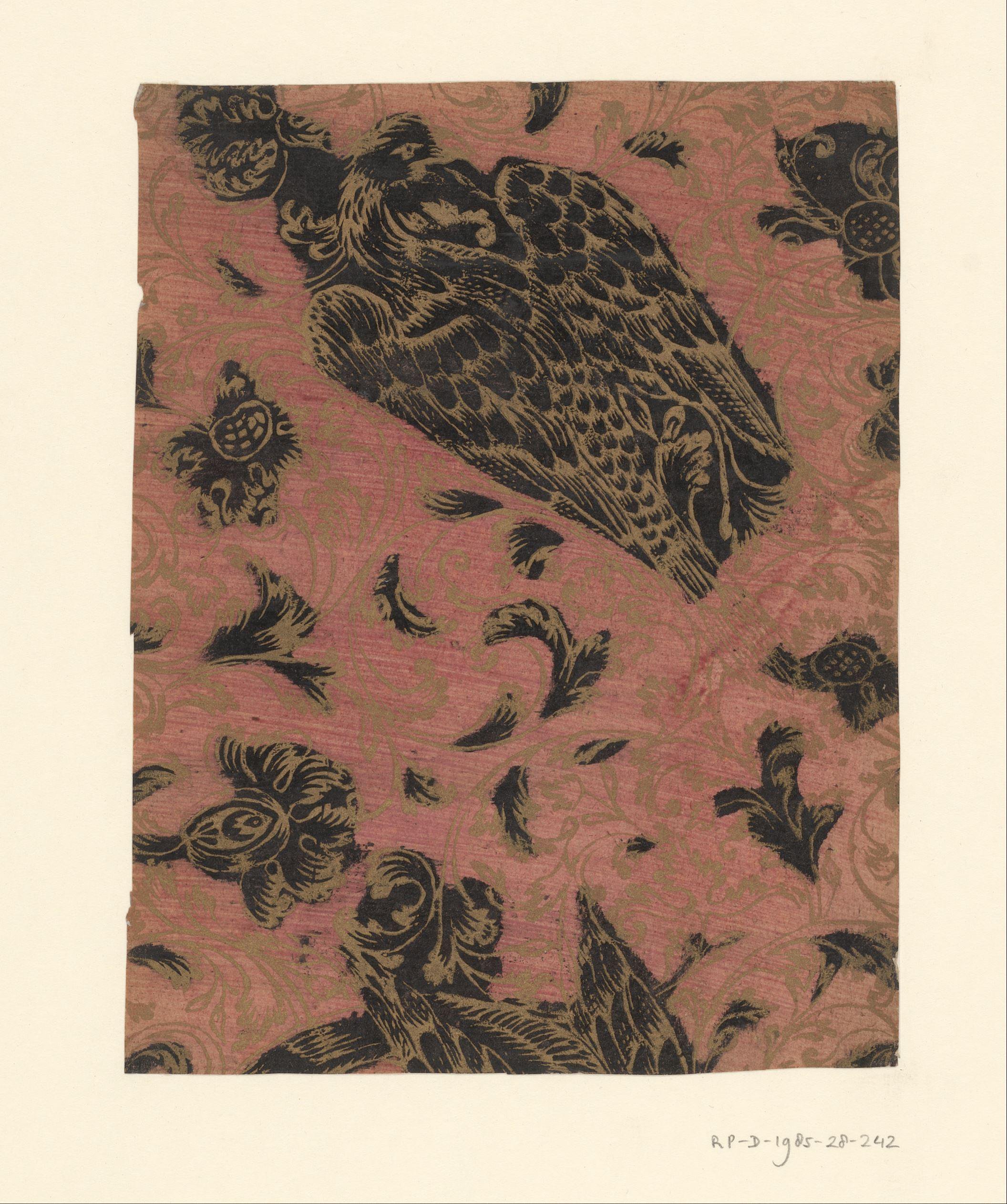Blad met vogels en bloemen