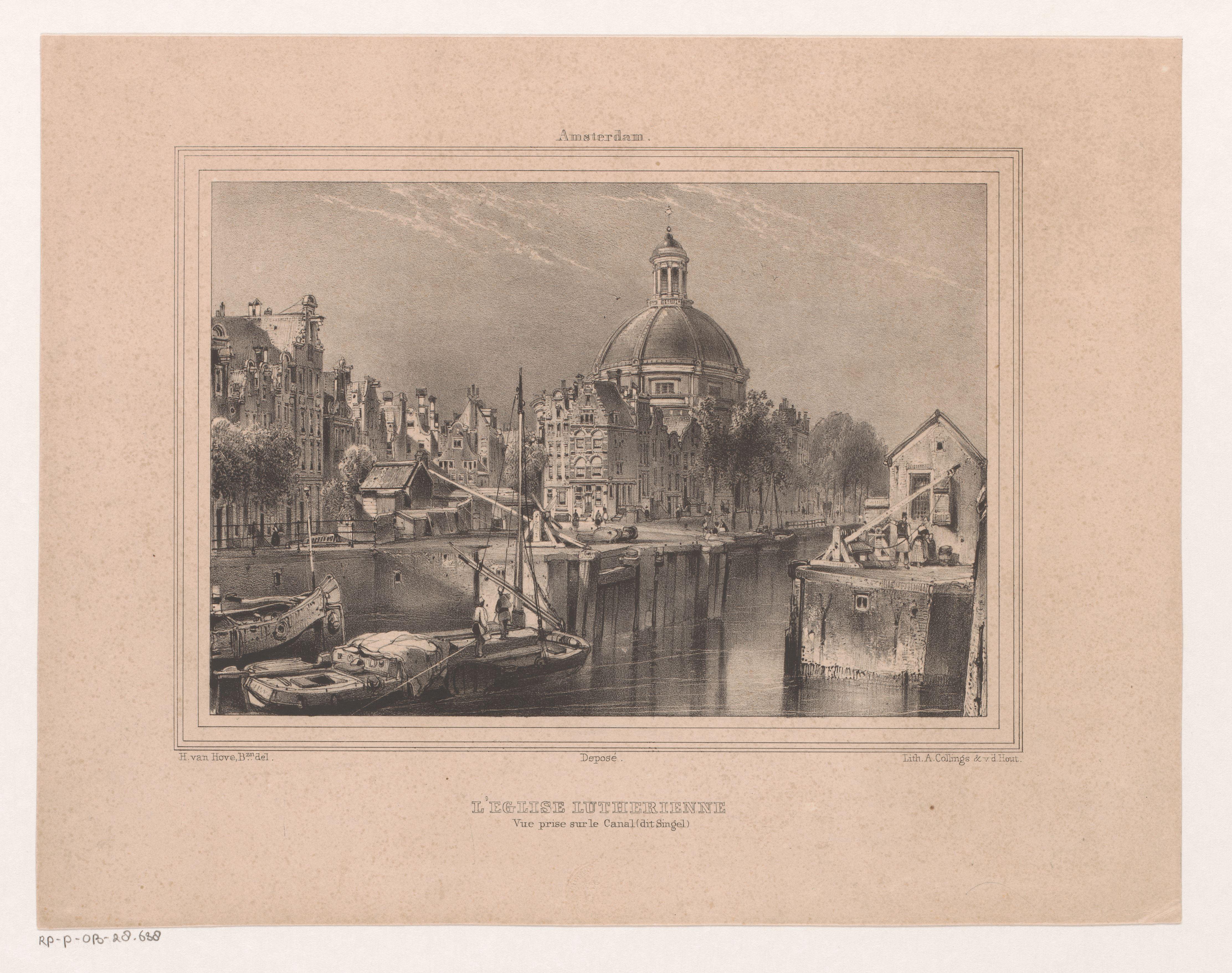 Gezicht op de Stromarkt, het Singel en de Lutherse kerk