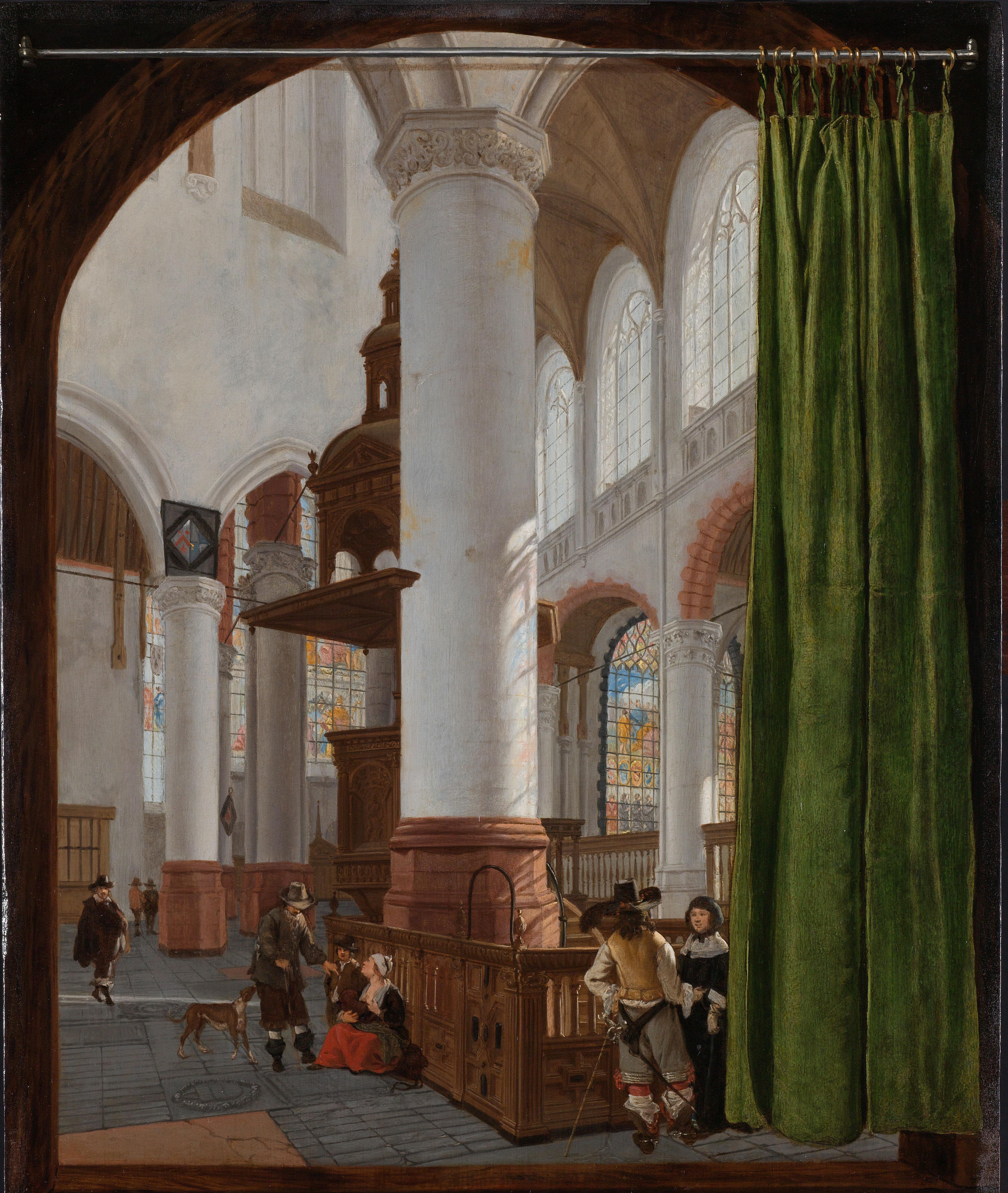 Interieur van de Oude Kerk in Delft