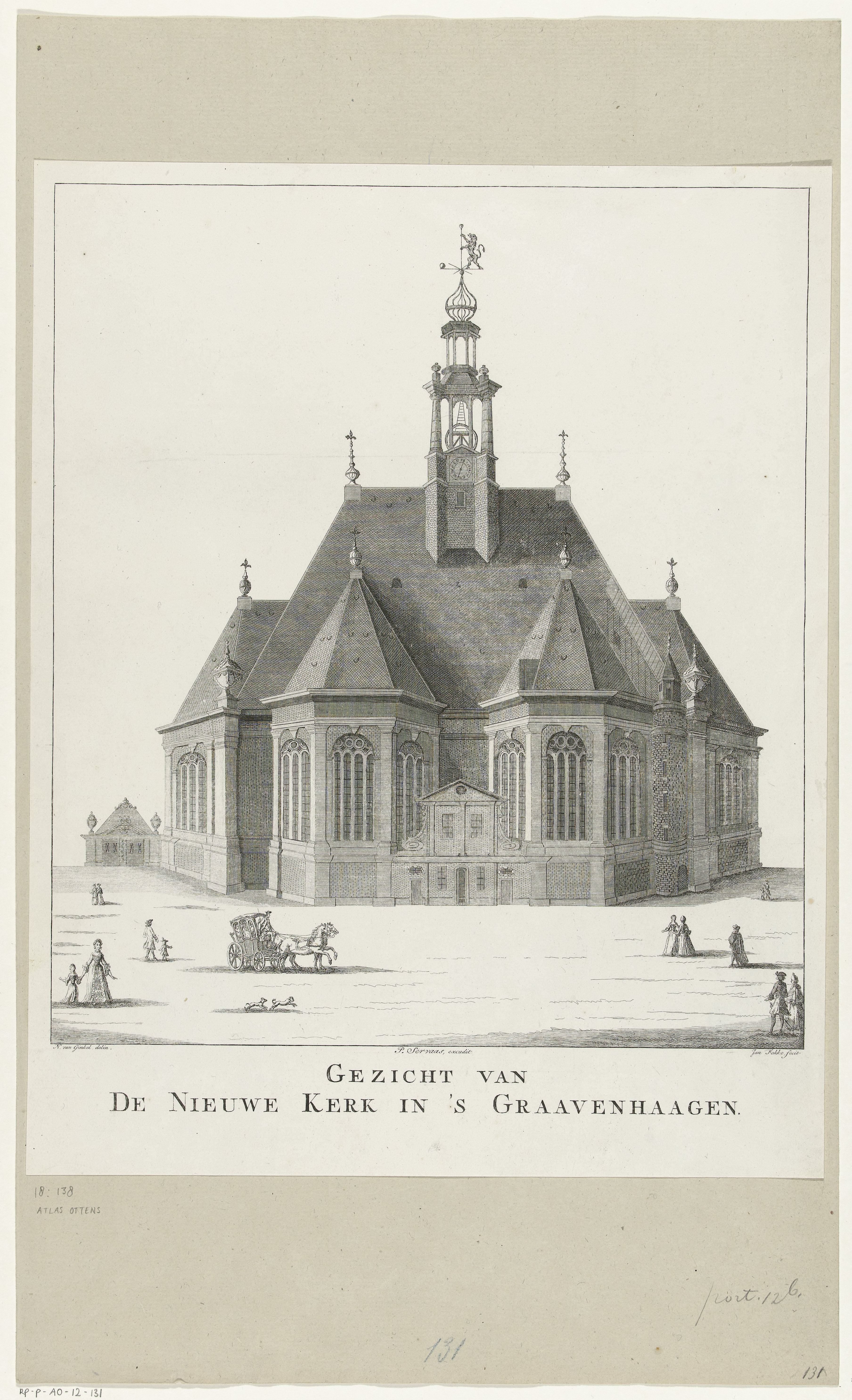 Gezicht op de Nieuwe kerk te Den Haag