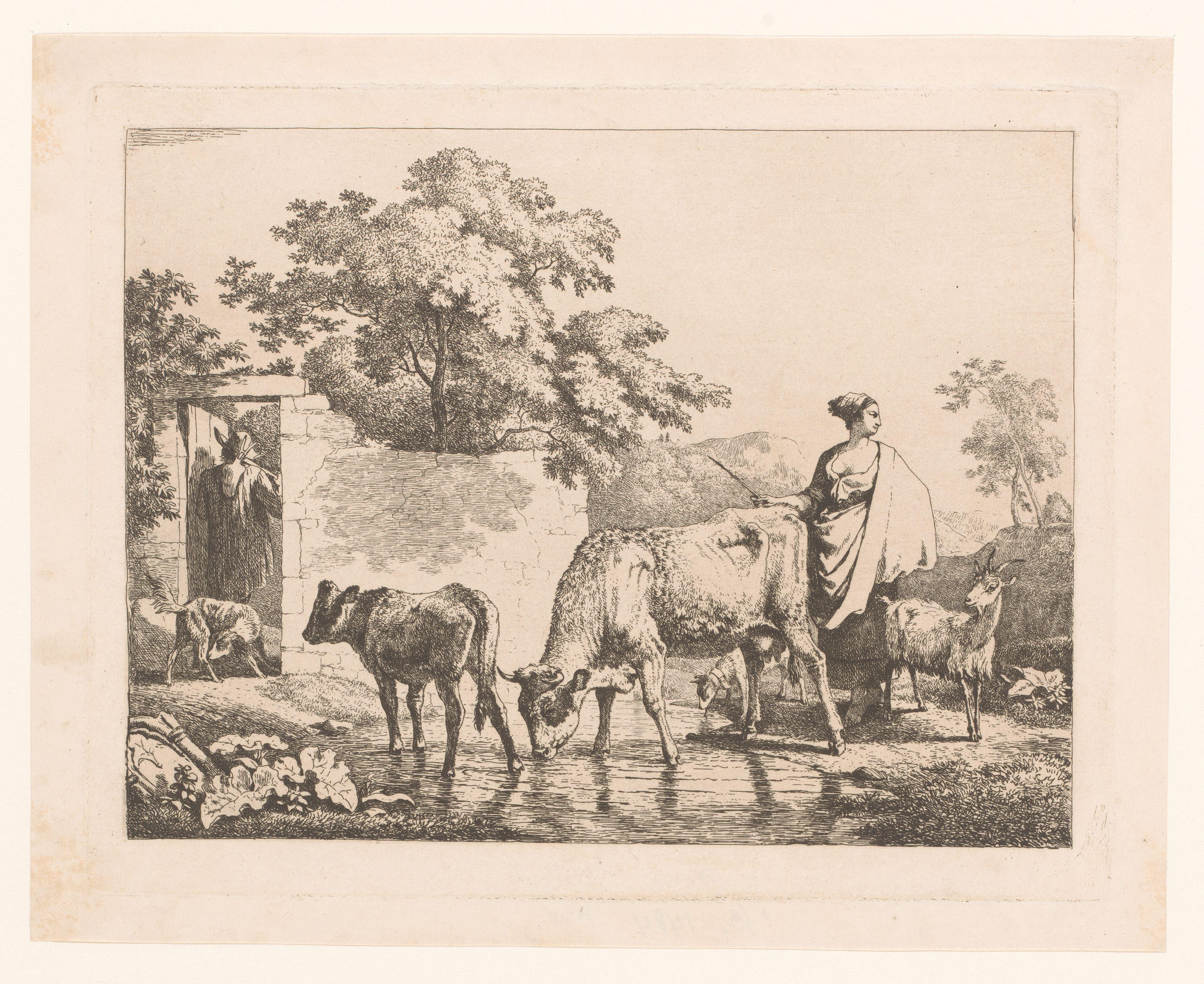 Landschap met vee en herders