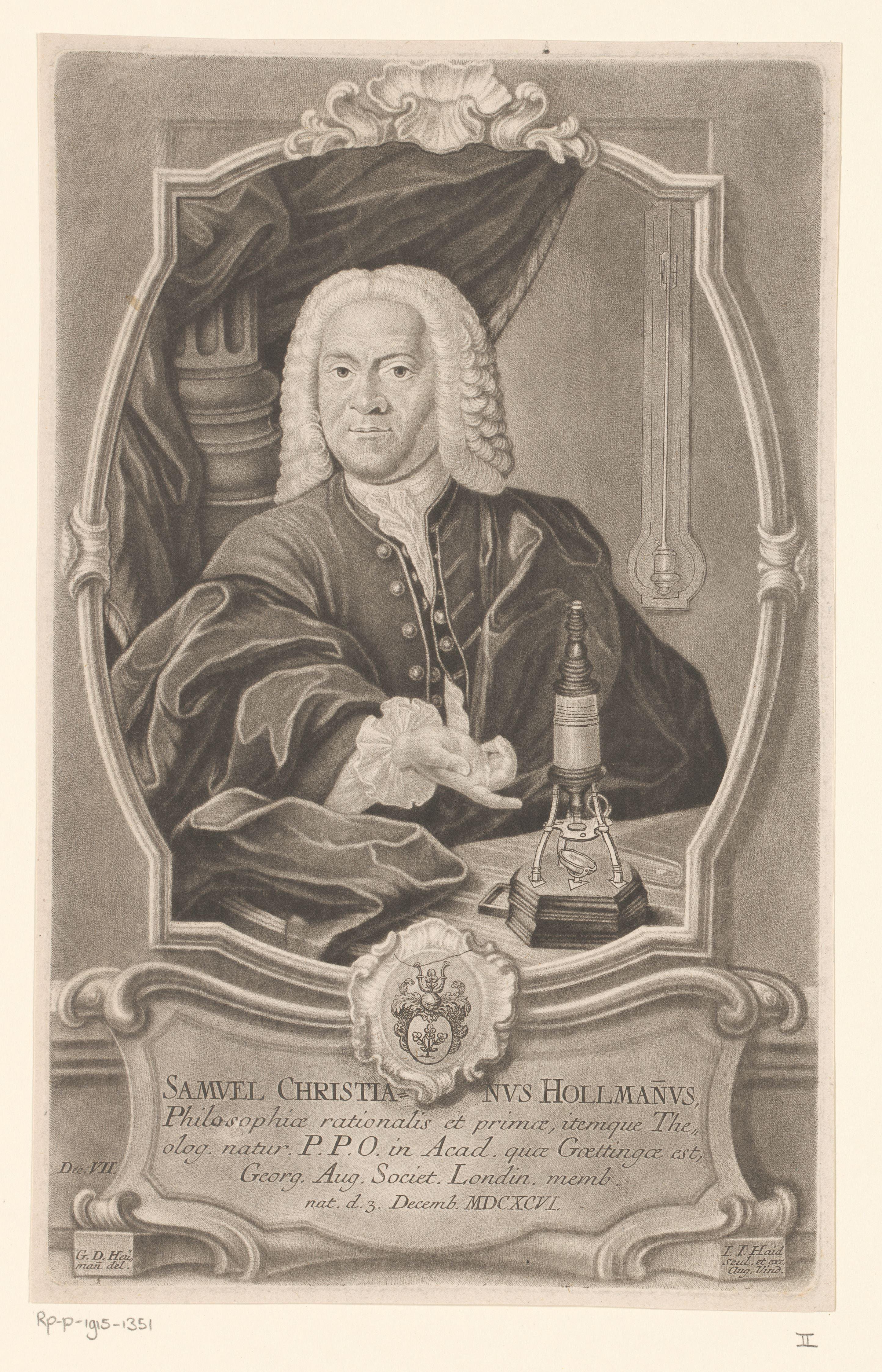 Portret van Samuel Christian Hollmann