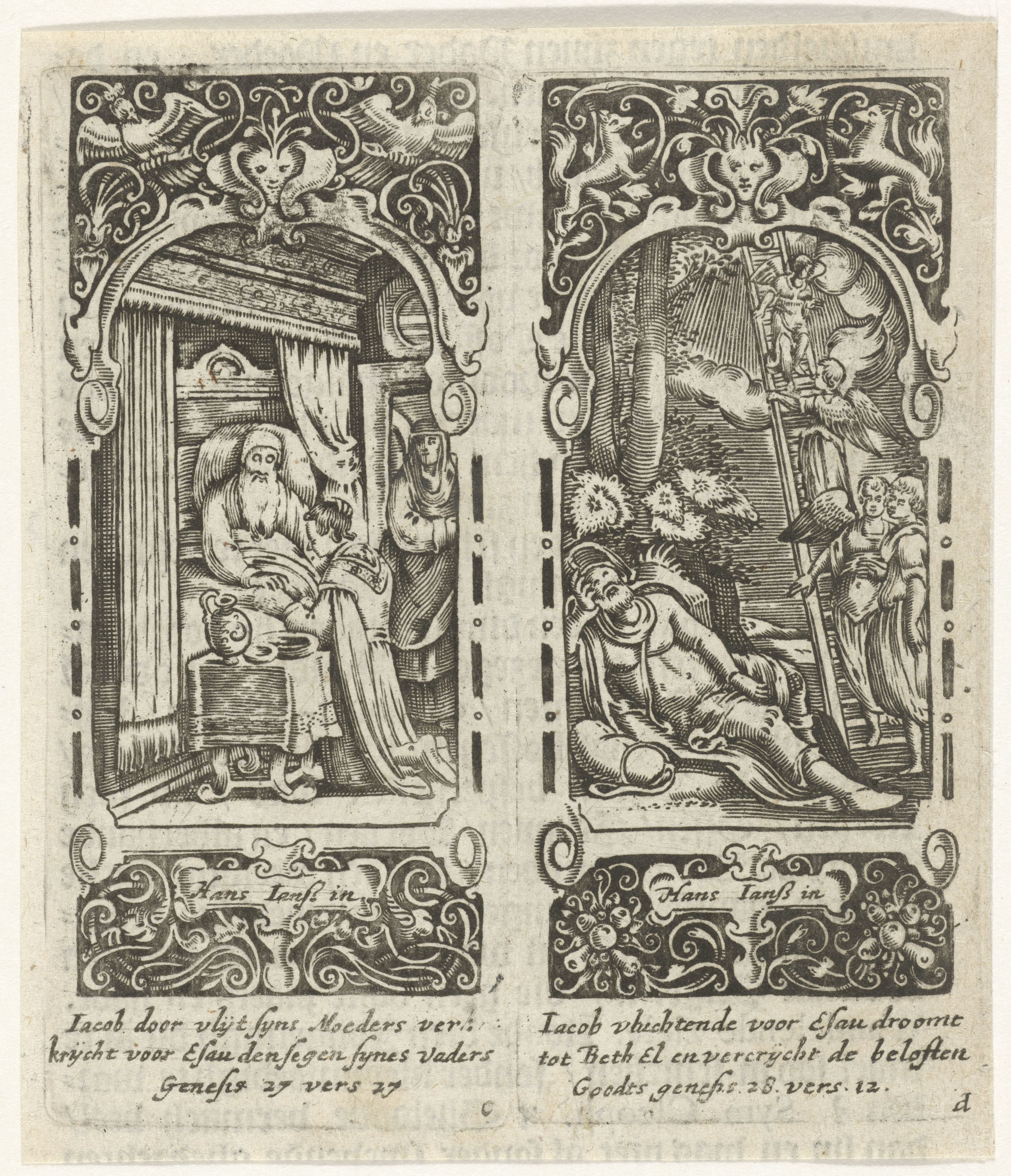 Isaak zegent Jakob / Droom van Jakob